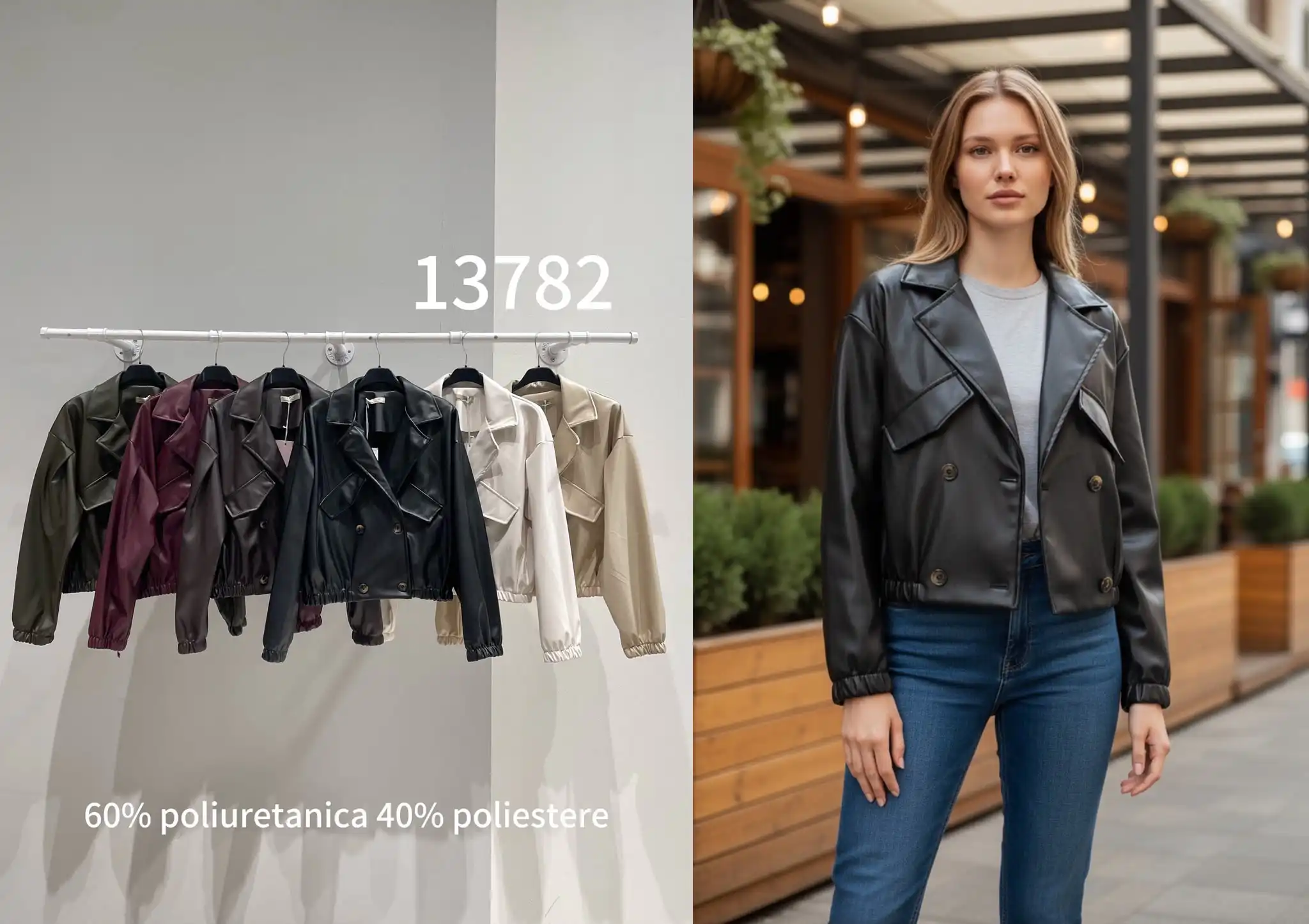 Faux Leather Short Jacket
