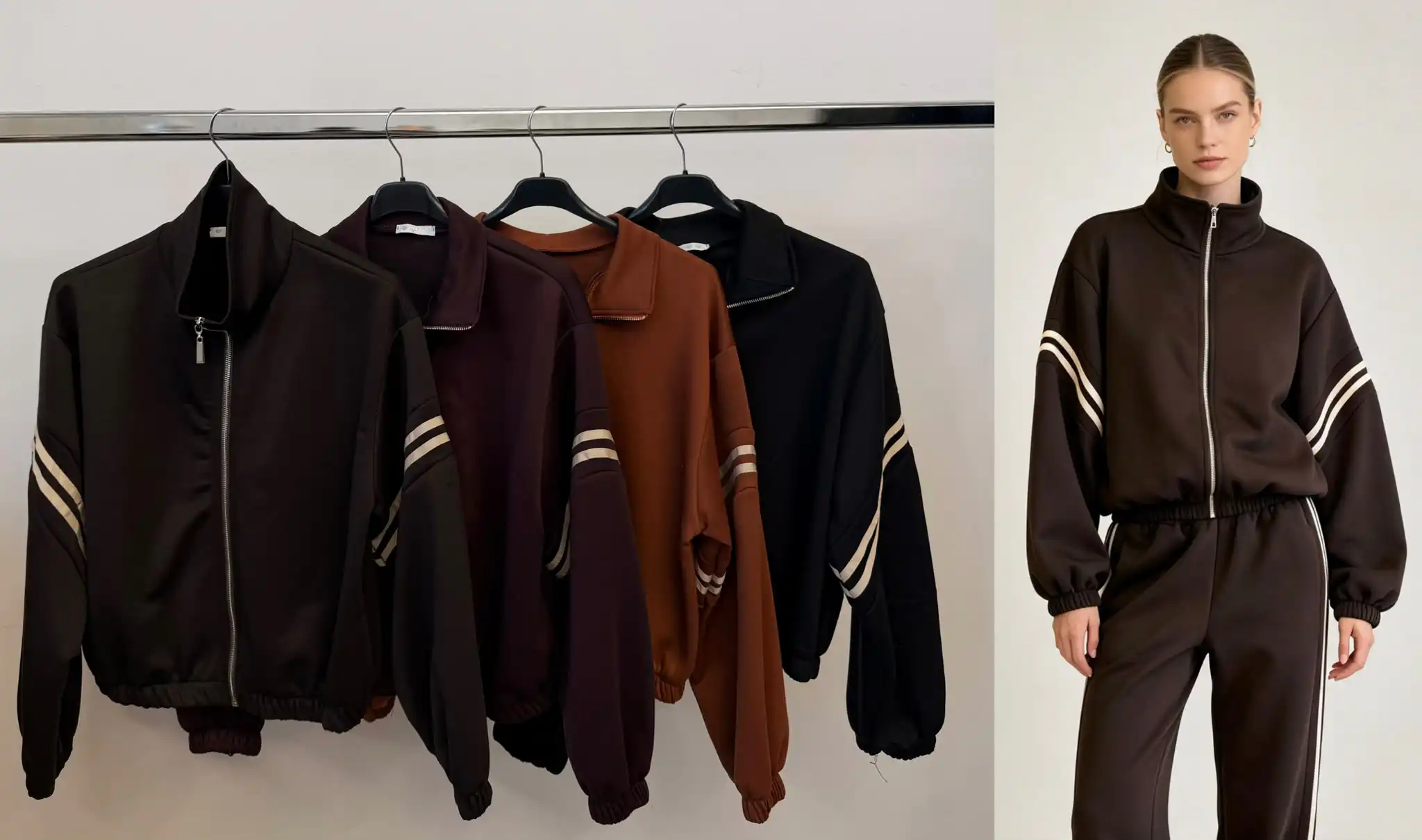 Casual Track Set with Mock Neck