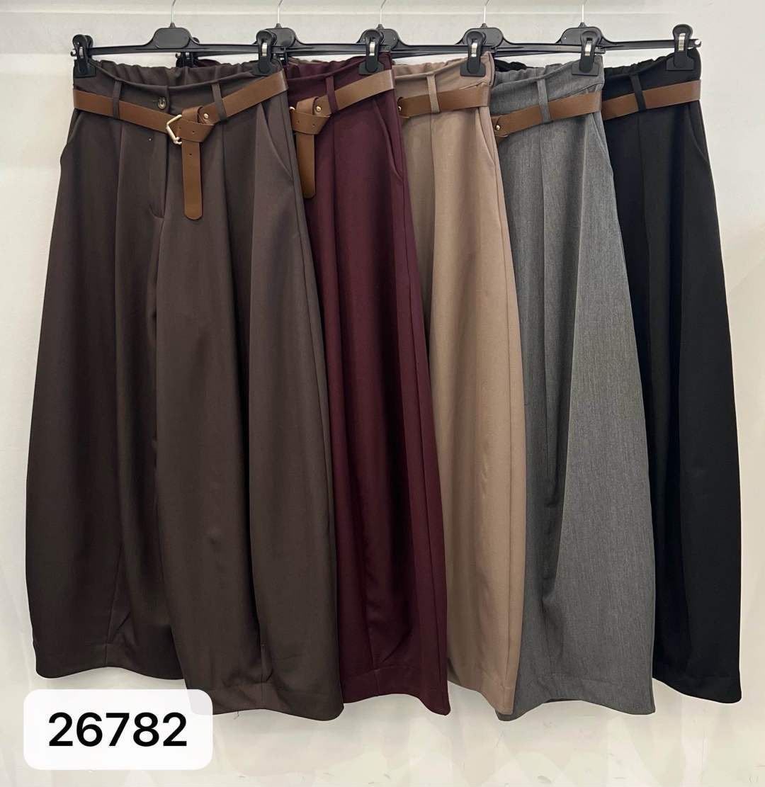 Wide Leg Trousers with Pleats