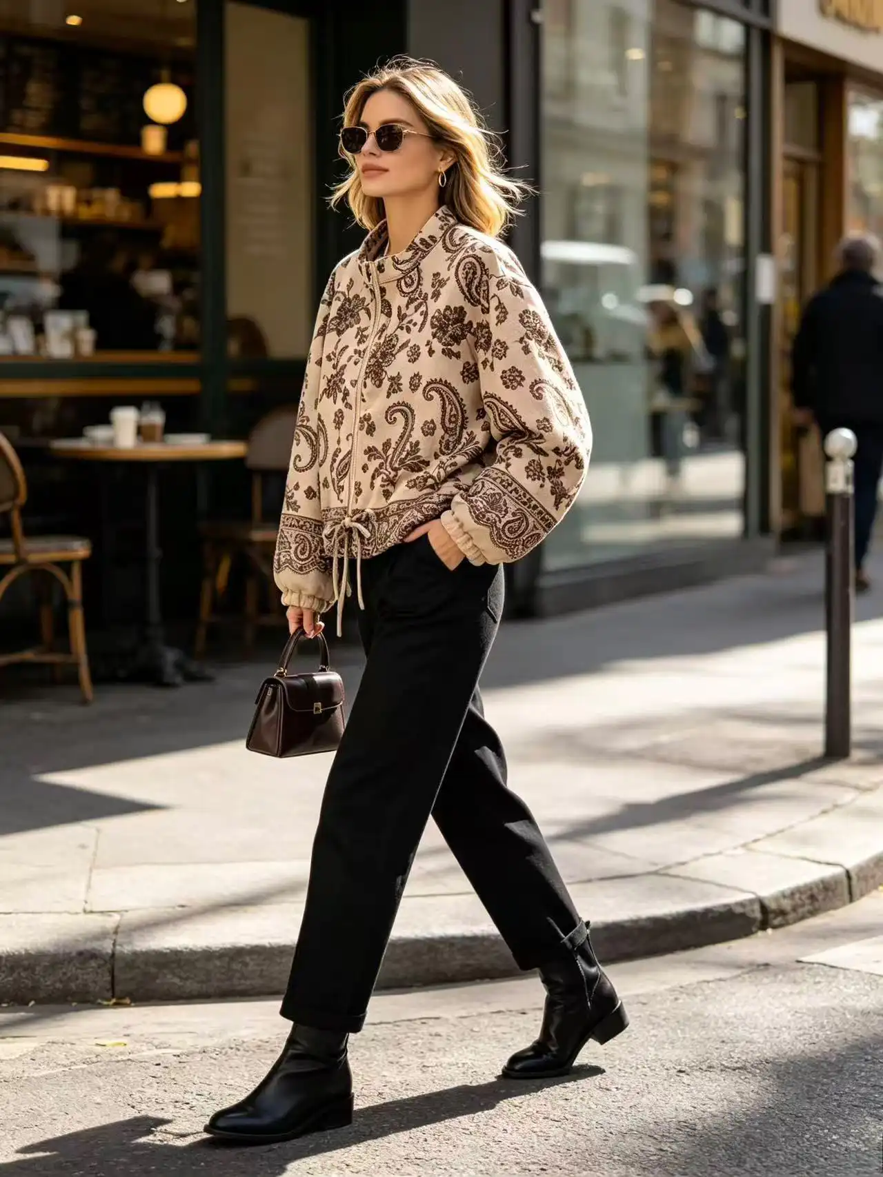 Cropped Jacket with Collar