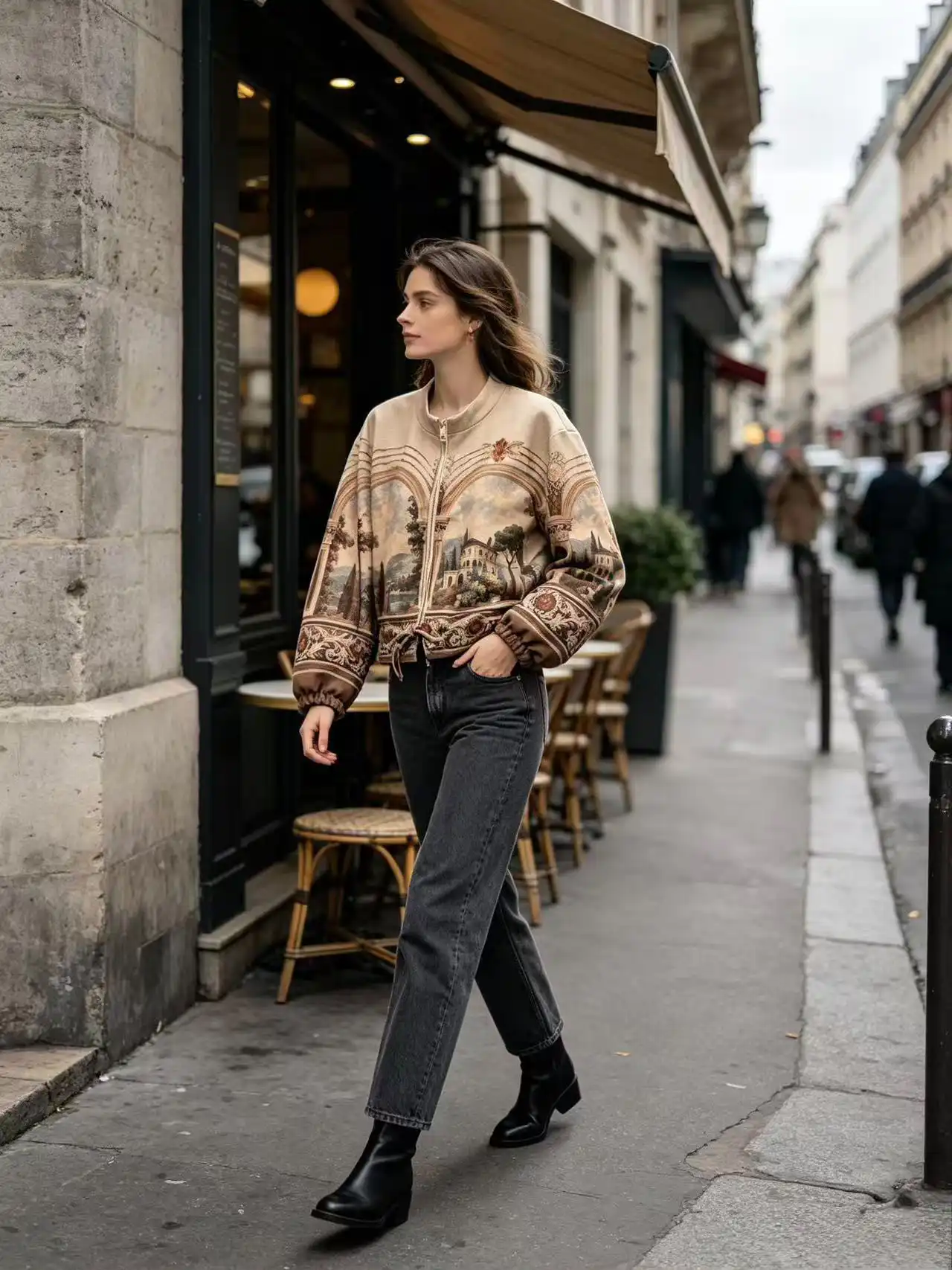 Loose Jacket with Collar