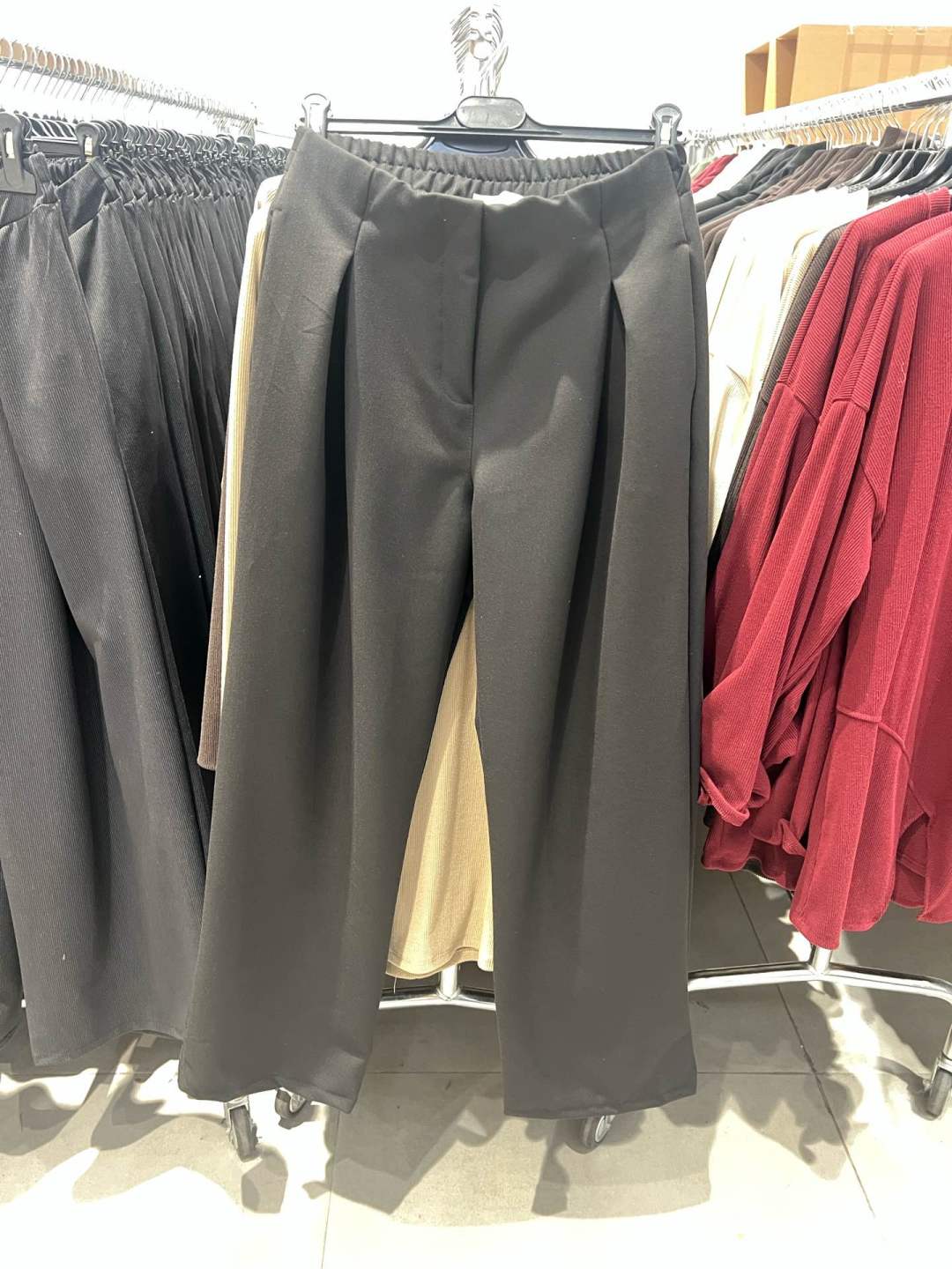 Wide-Leg Pleated Trousers