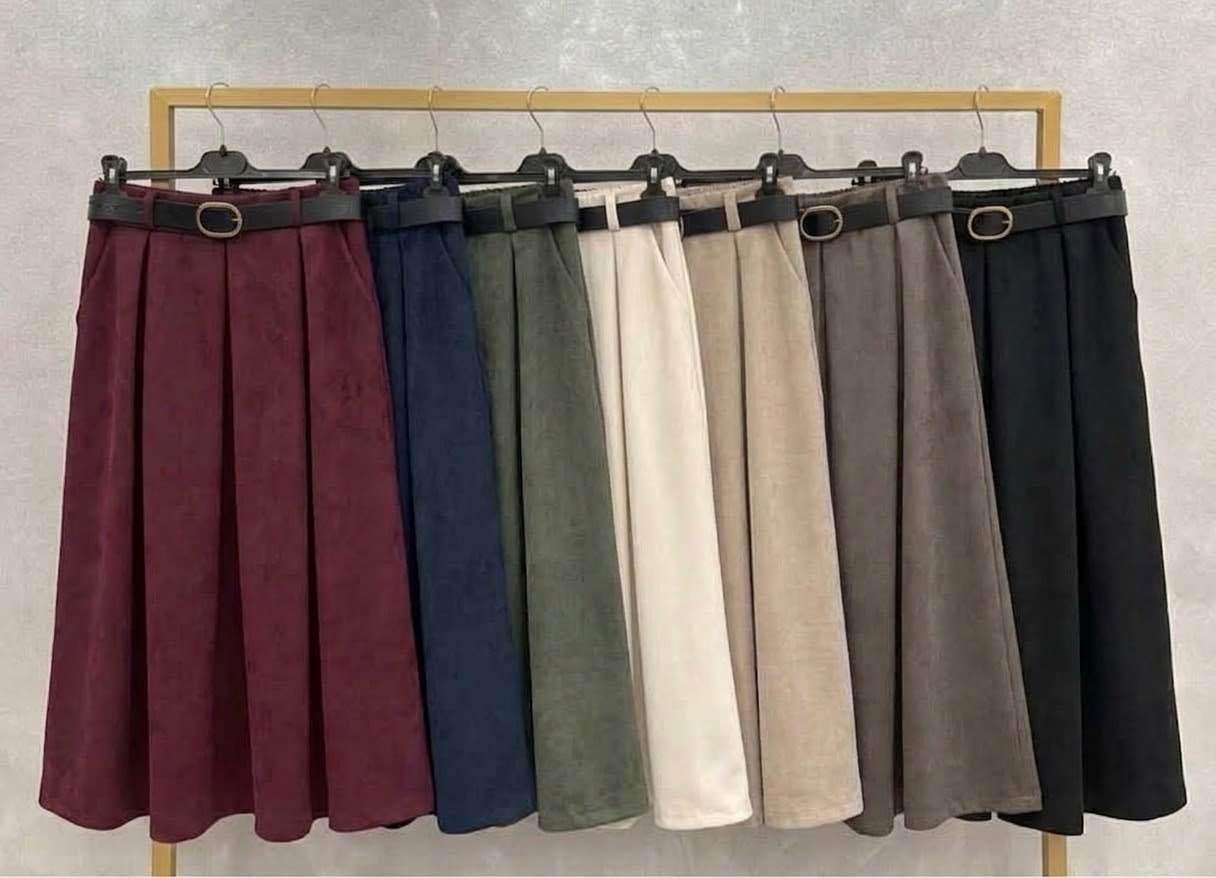 Midi Pleated A-Line Skirt
