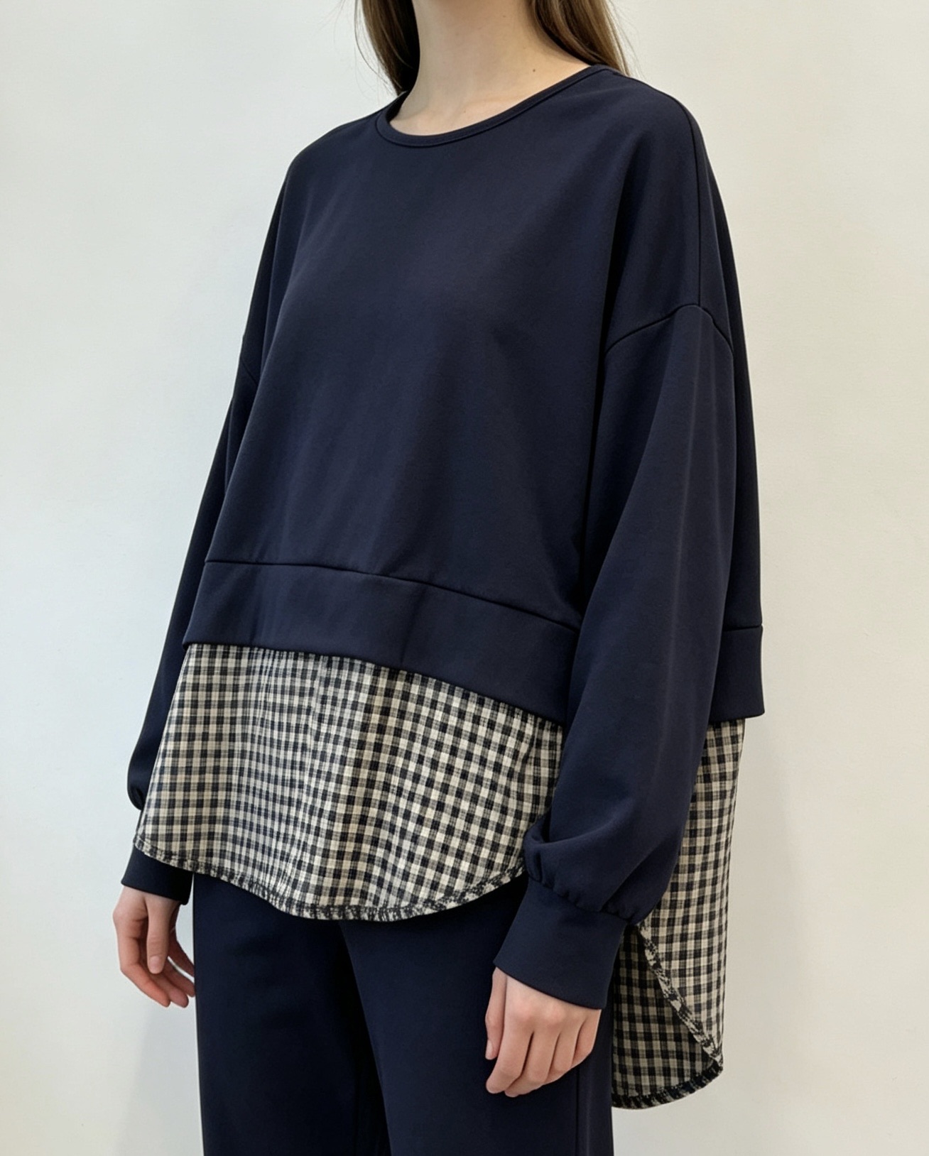 Relaxed Longline Blouse with Placket Detail