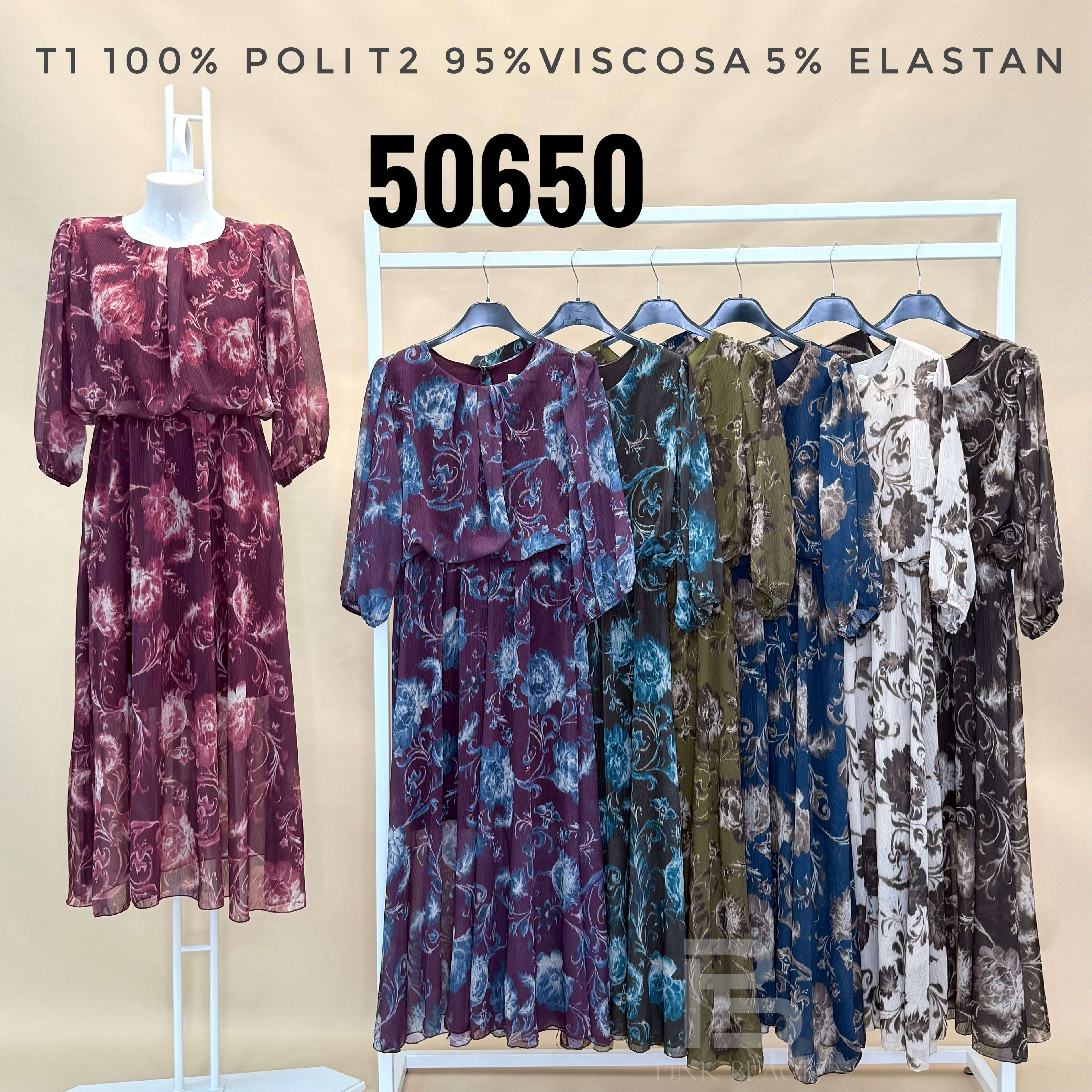 A‑Line Midi Dress with Elastic Waist