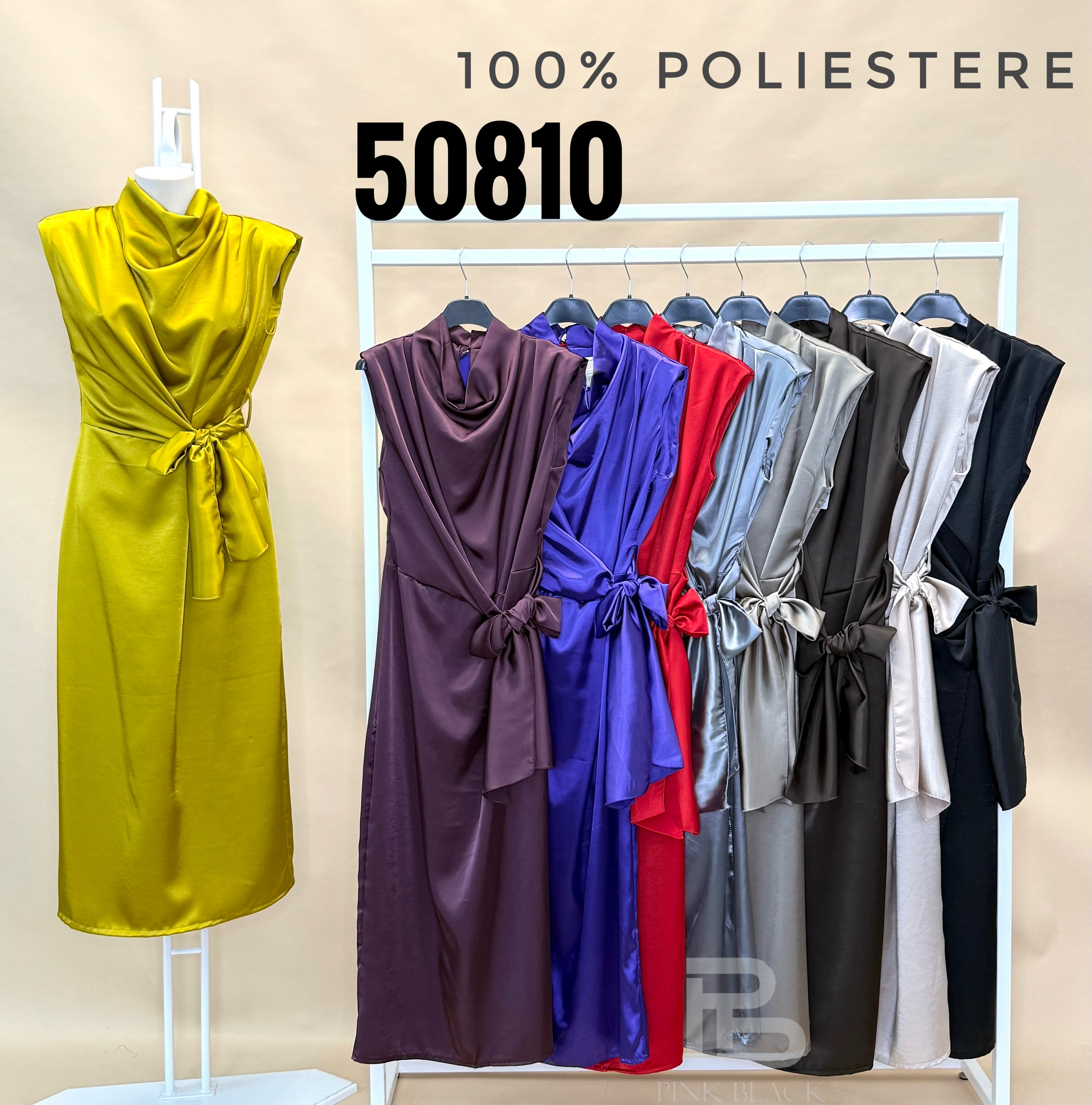 Satin Wrap Midi Dress — Waterfall Neckline