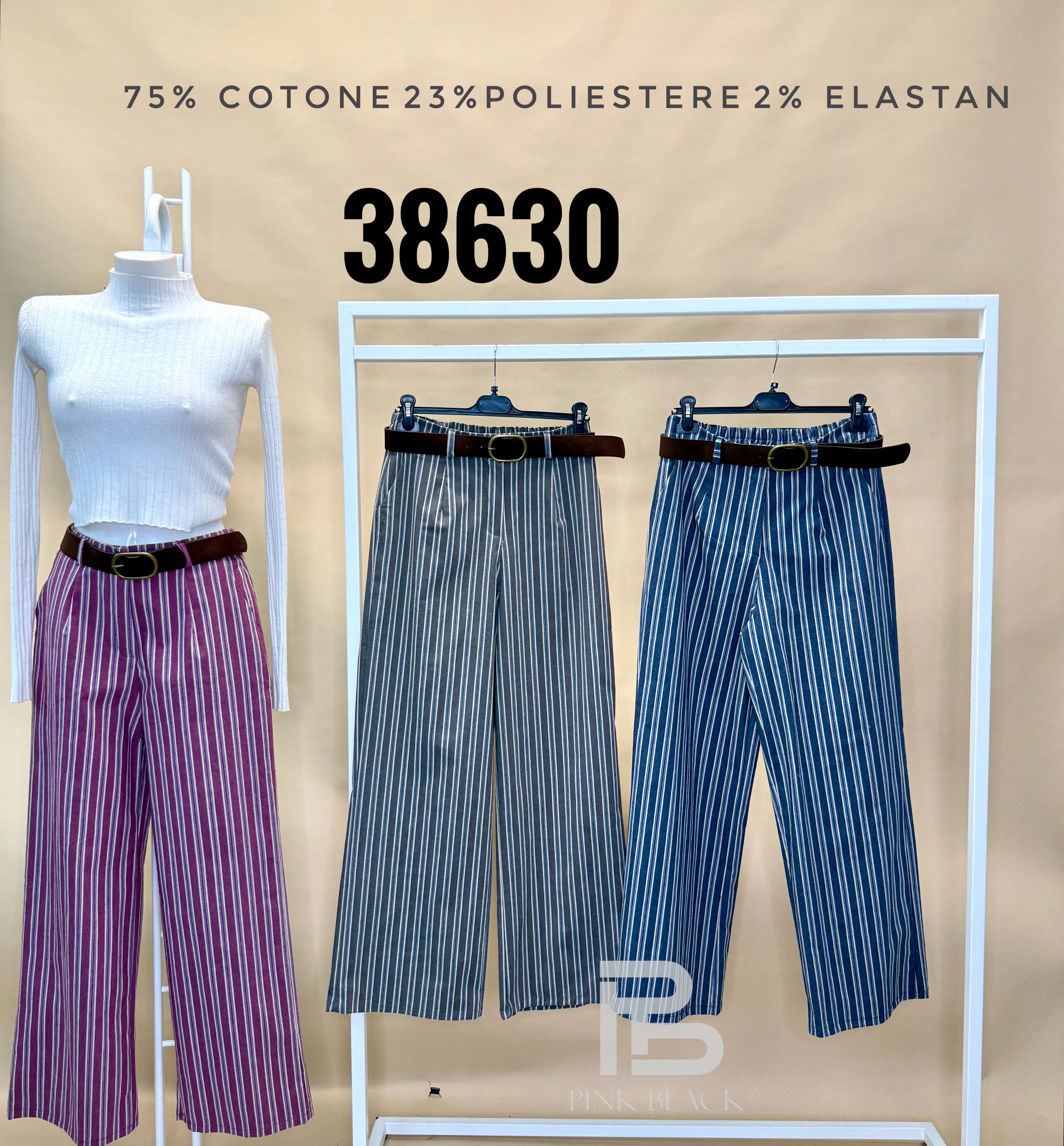 Wide Striped Trousers