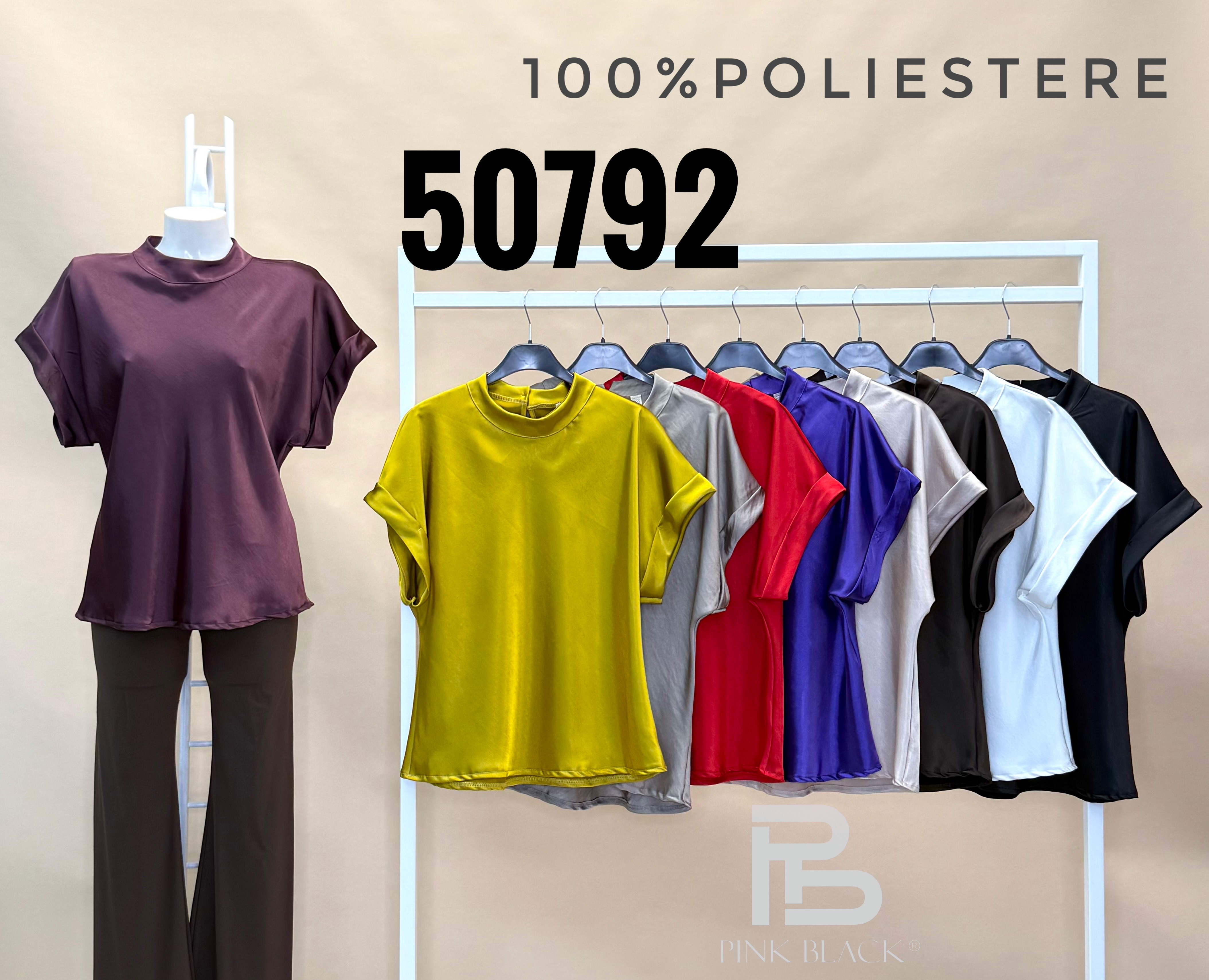Satin Mock-Neck Blouse
