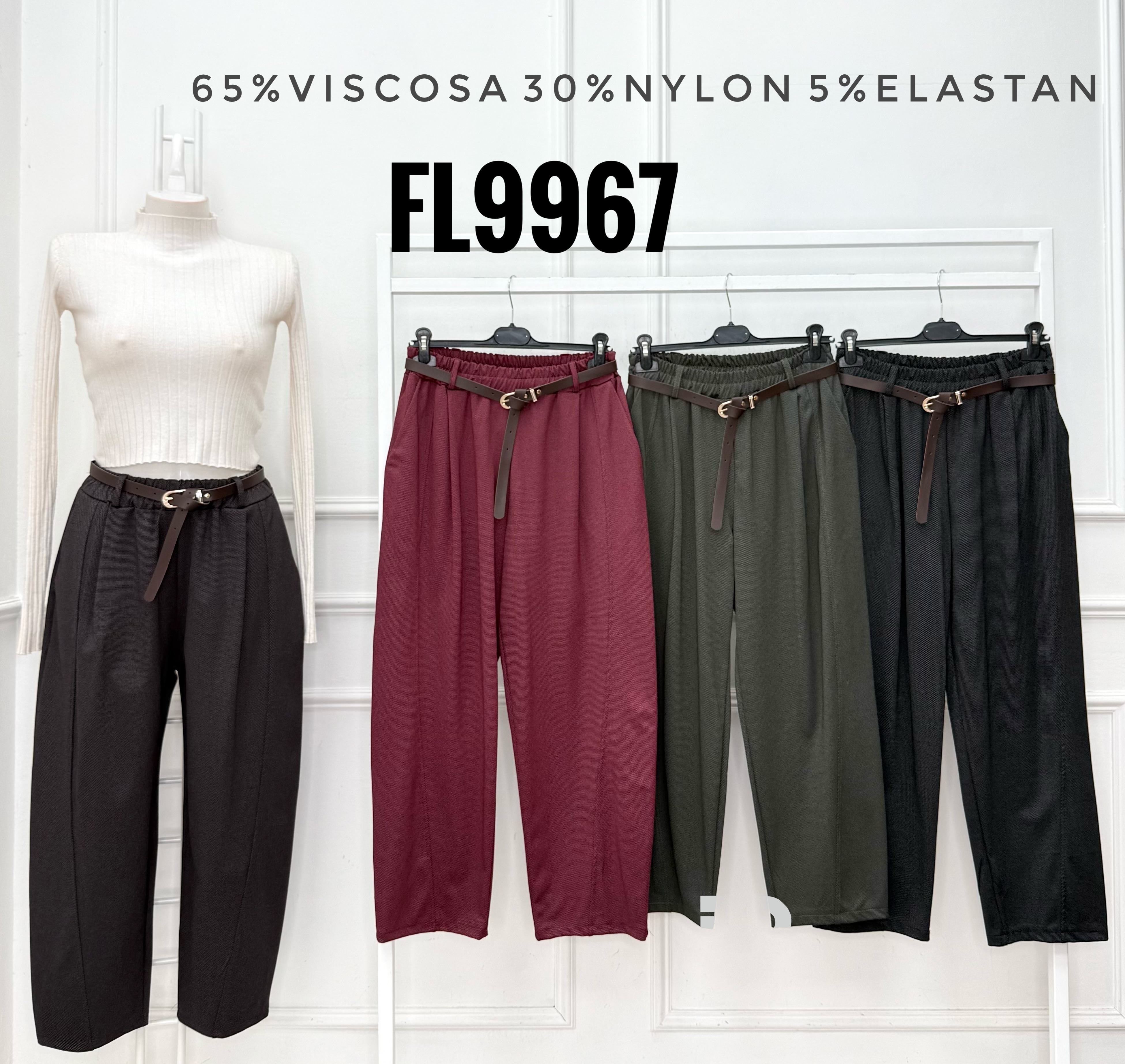 Straight Trousers with Belt