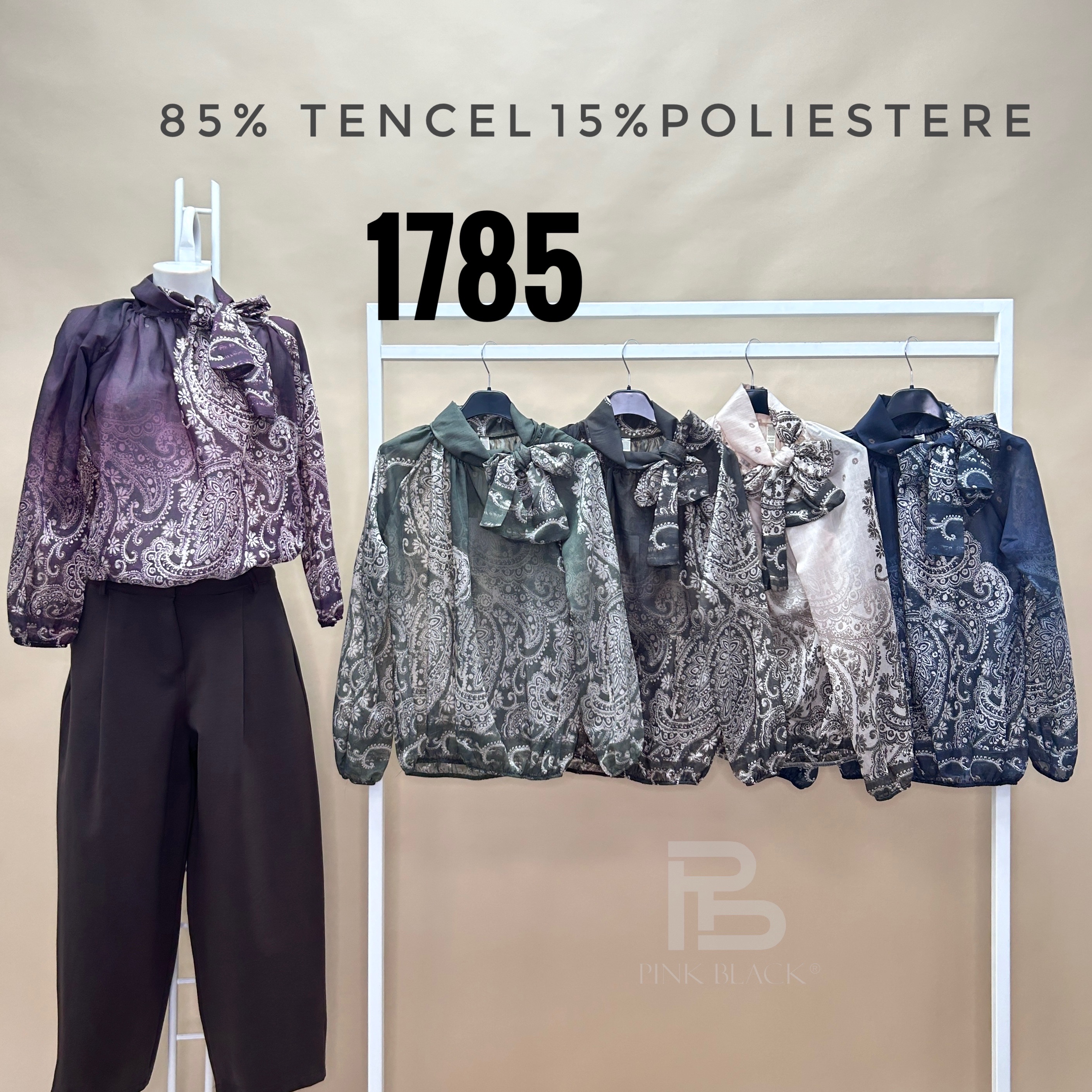 Paisley High-Neck Blouse