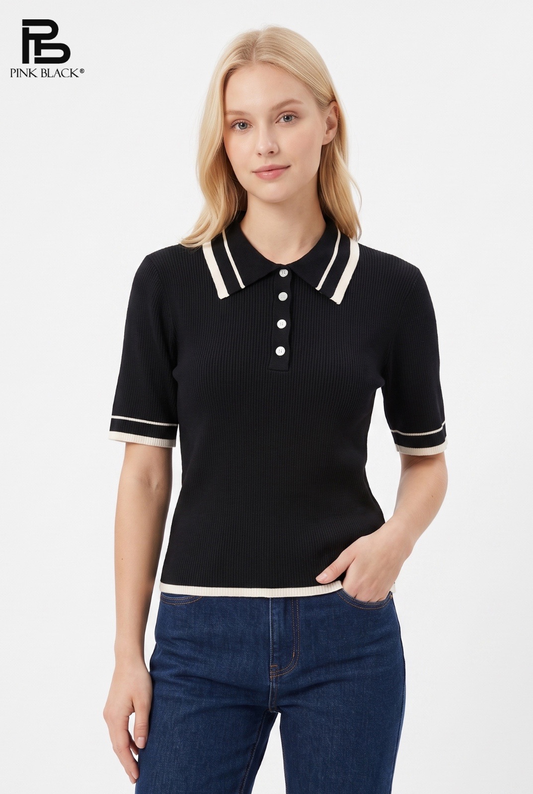 Fitted Polo Sweater