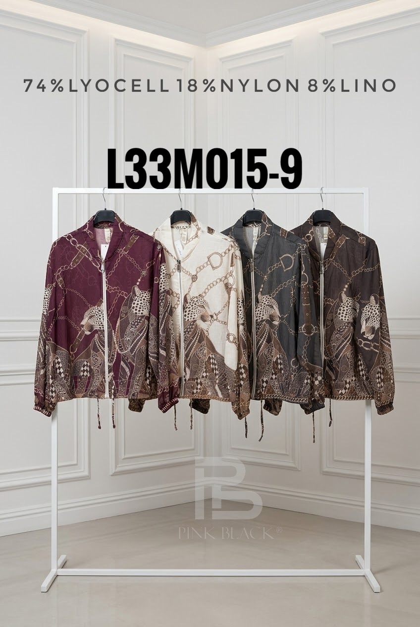 Abstract Stand-Collar Bomber Jacket