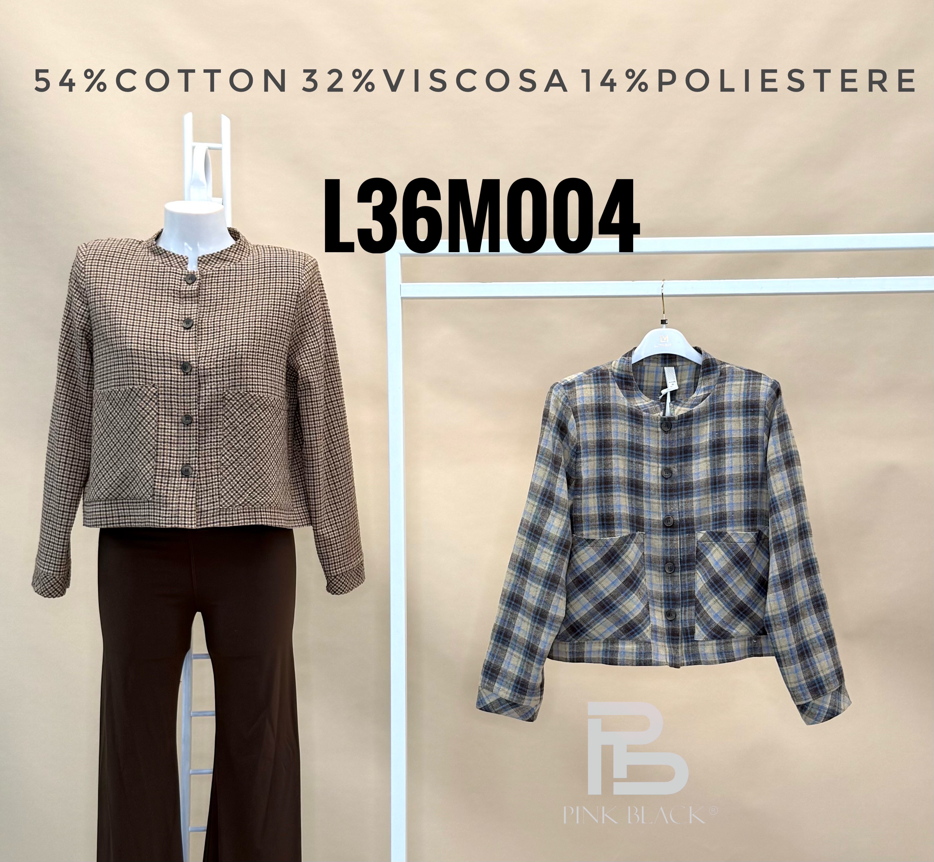 Cropped Checked Jacket
