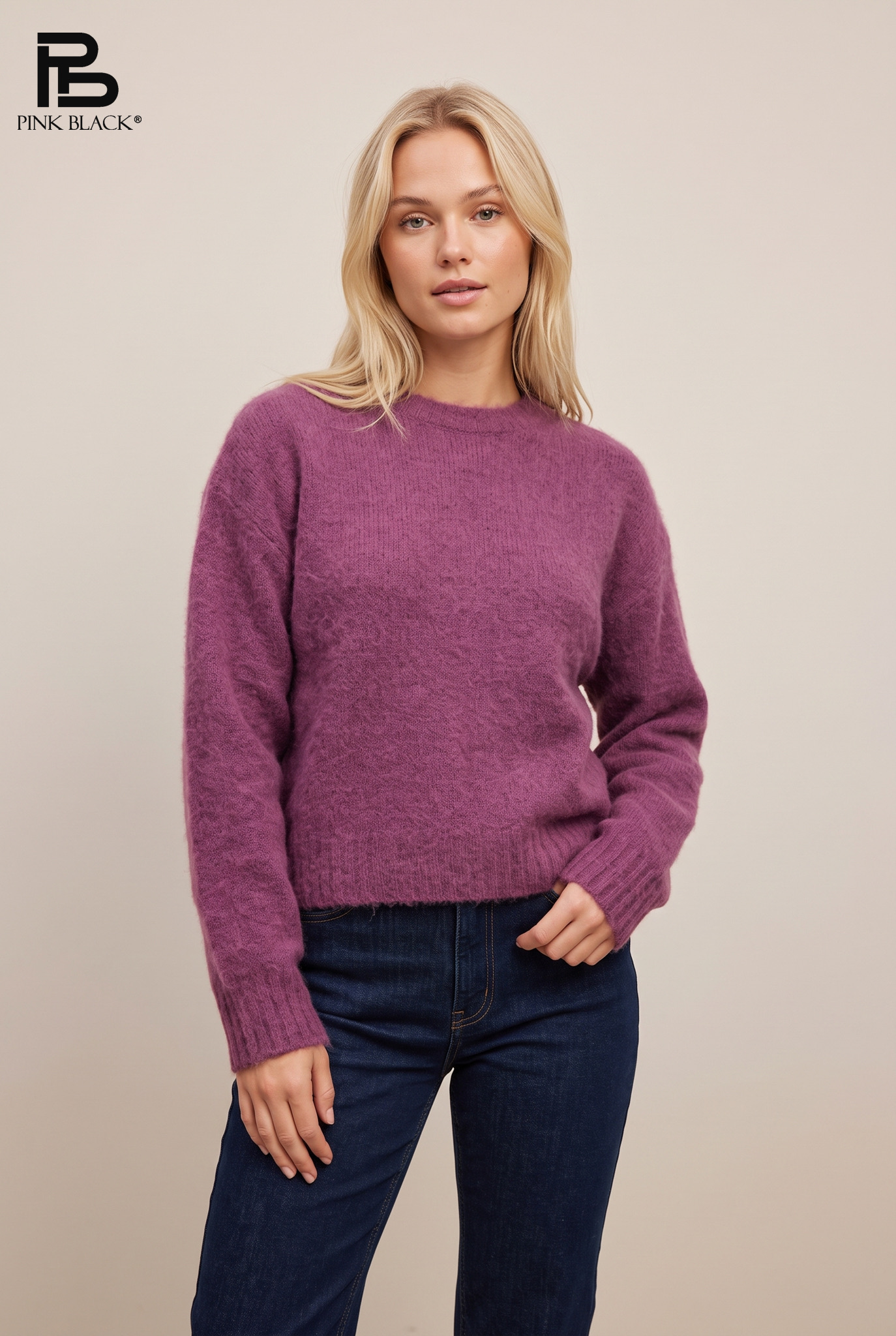 Fluffy Crew-Neck Sweater