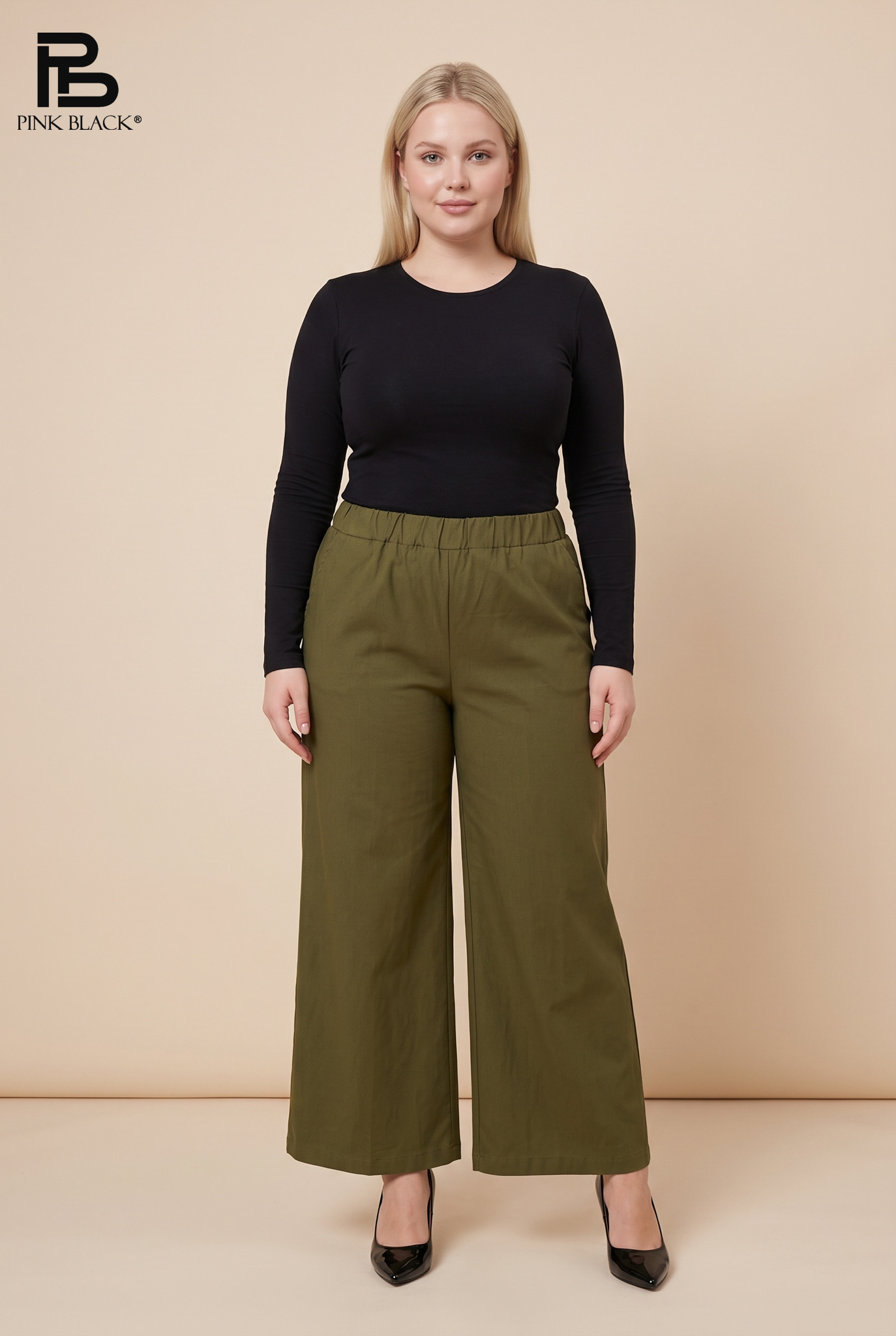 High‑Waist Palazzo Trousers