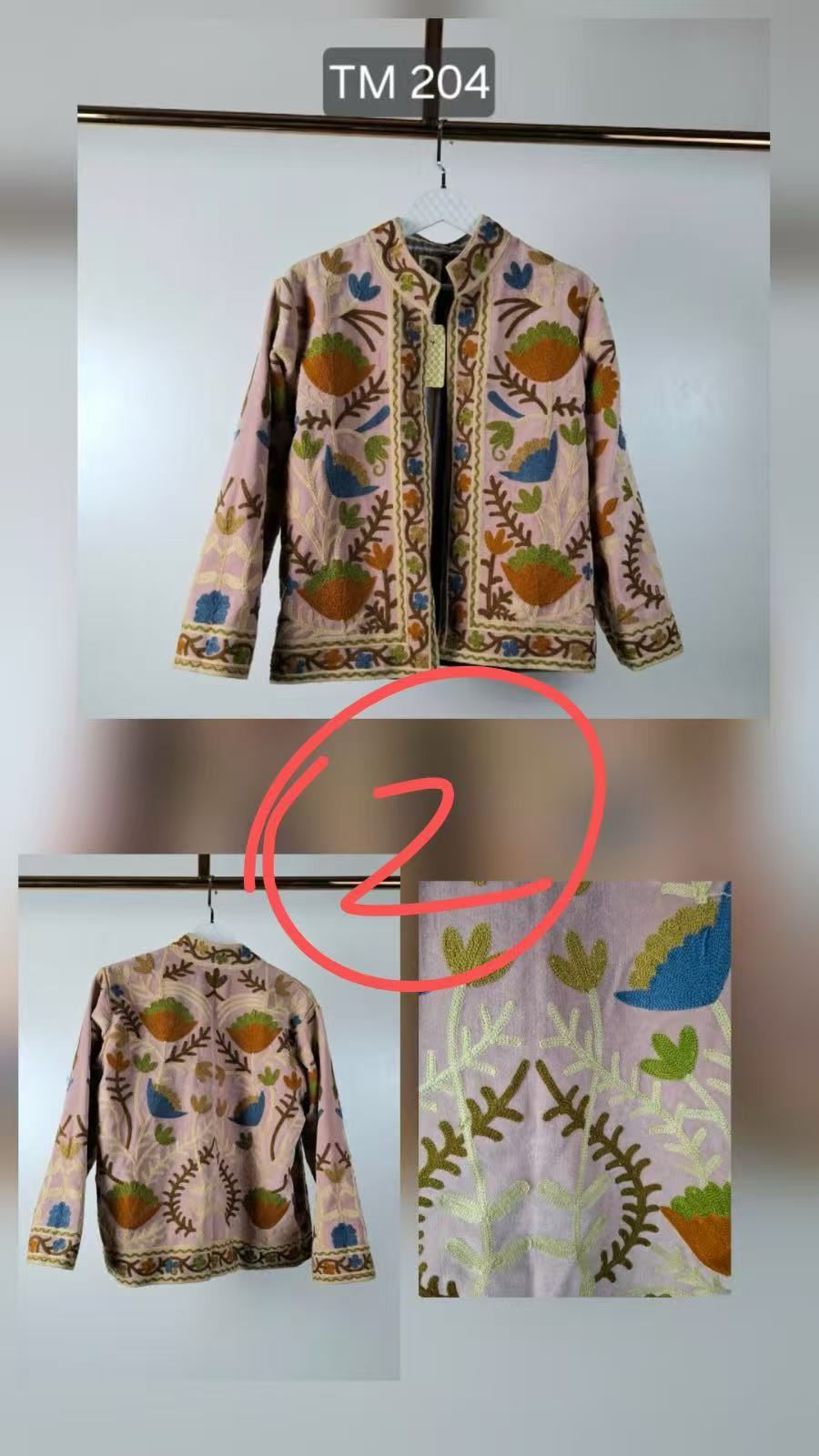 Straight Jacket with Embroidery