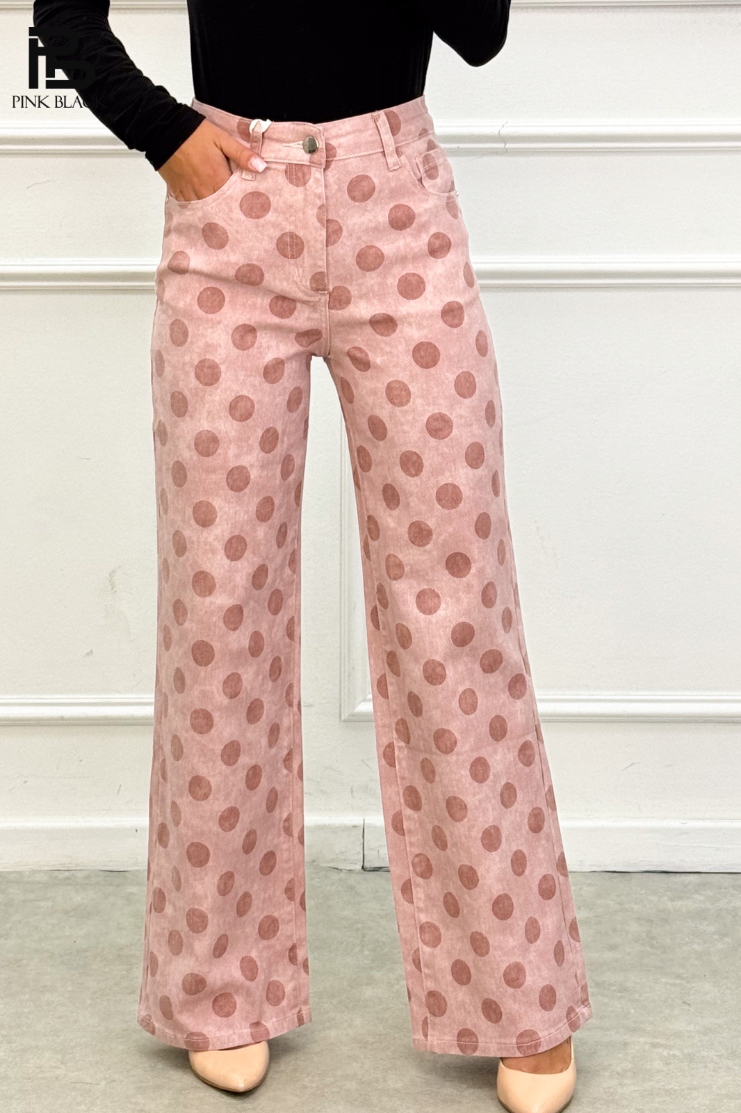 High‑Waist Straight Trousers