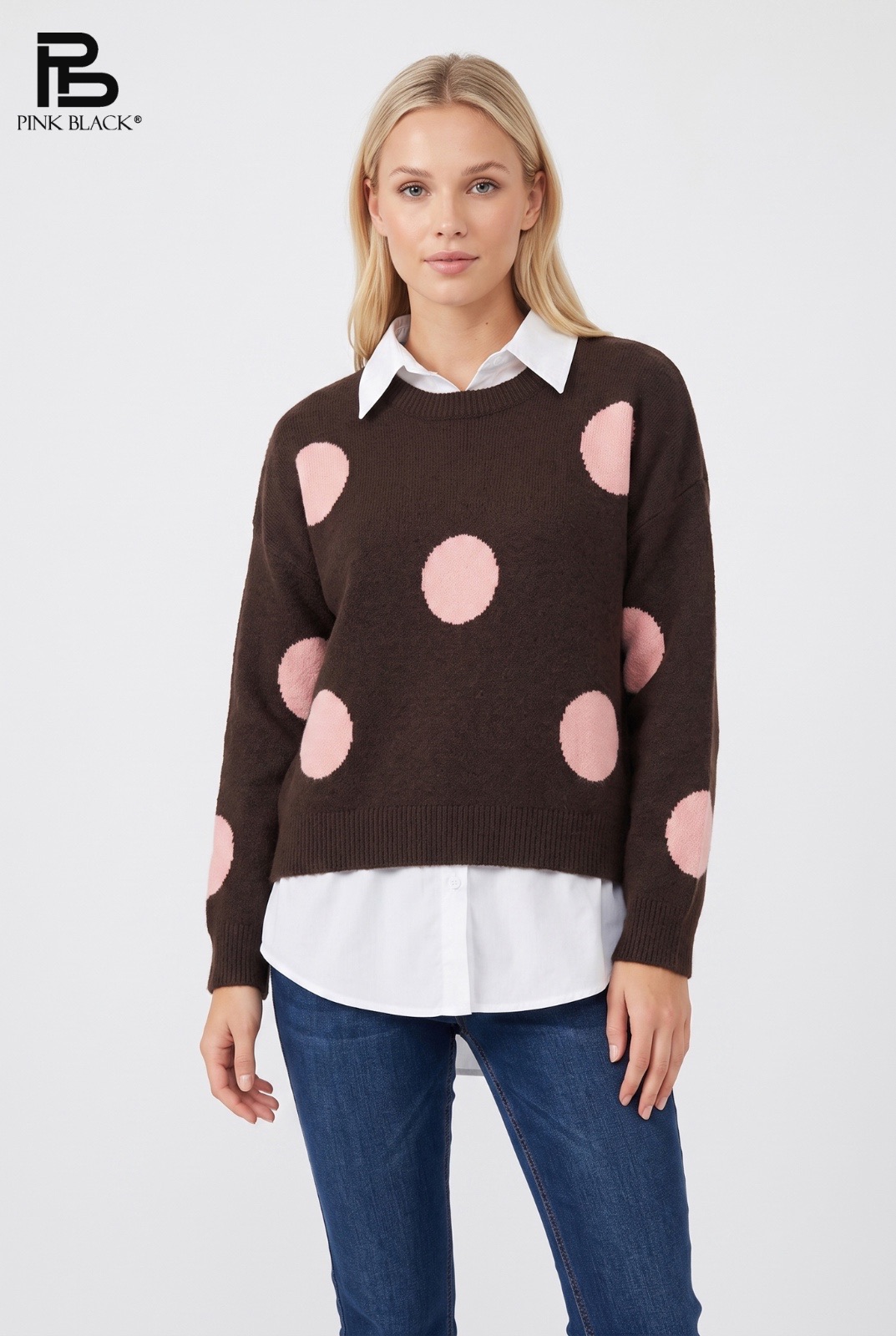Relaxed Polka-Dot Sweater