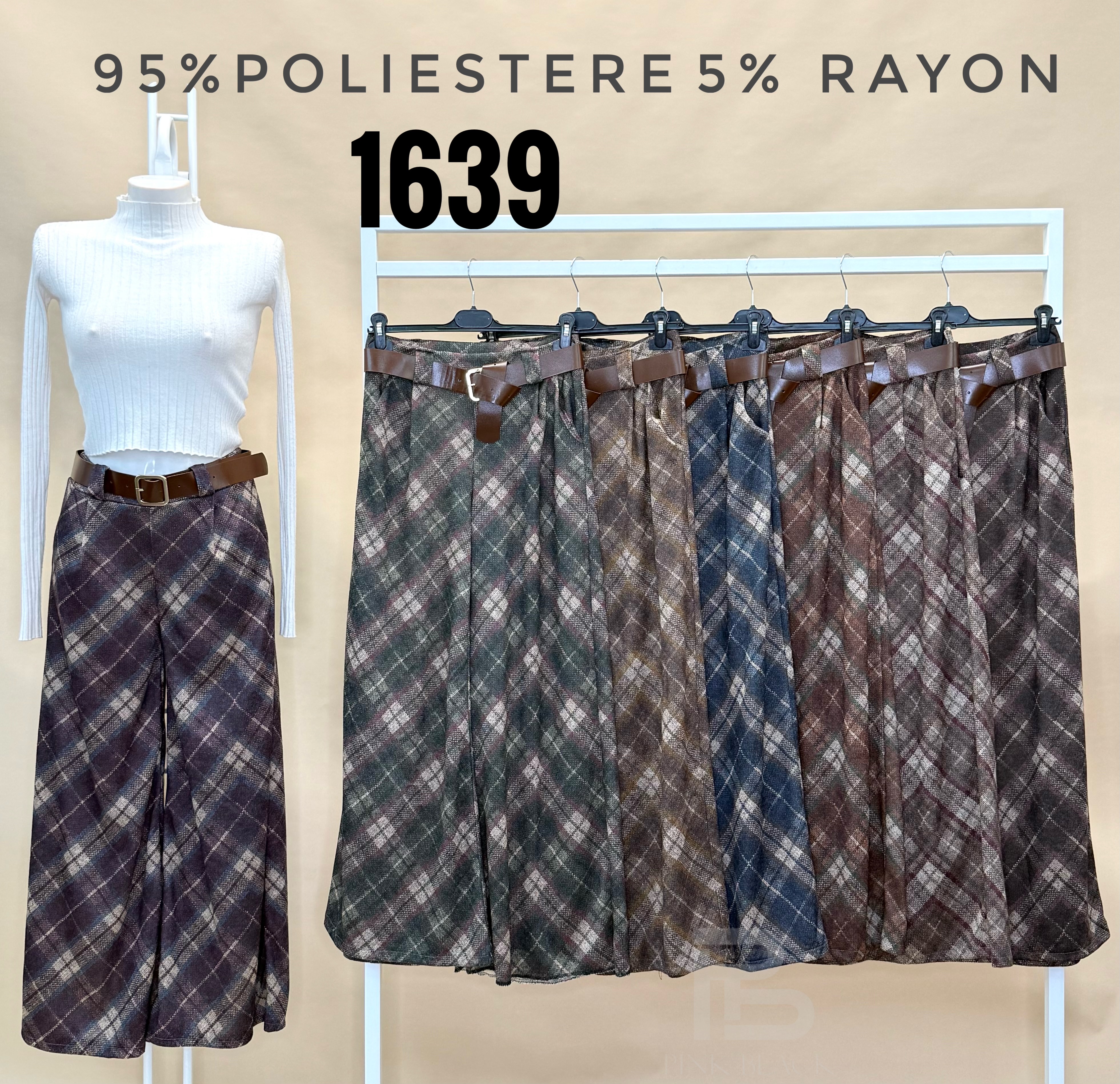 Wide Checked Trousers