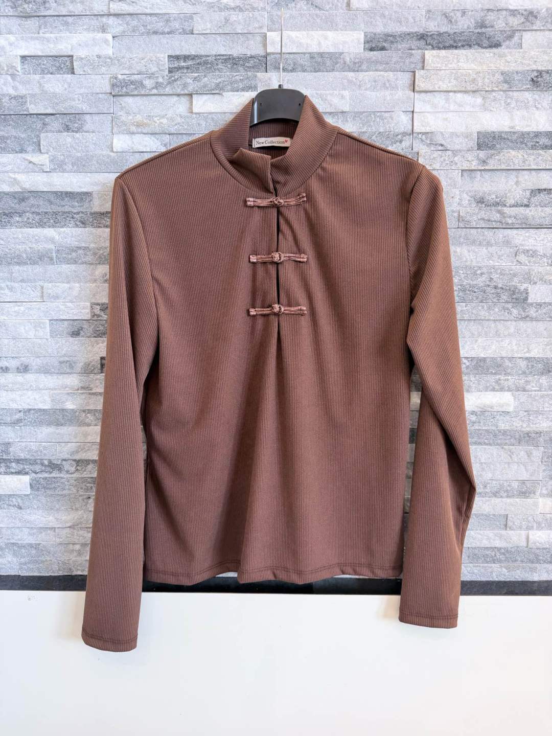 Fitted Top with Mock Neck