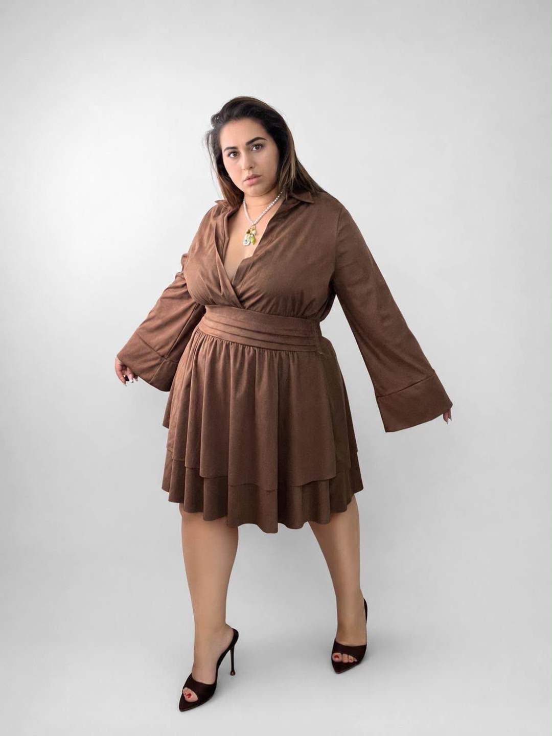 Wrap Mini Dress with Ruffle