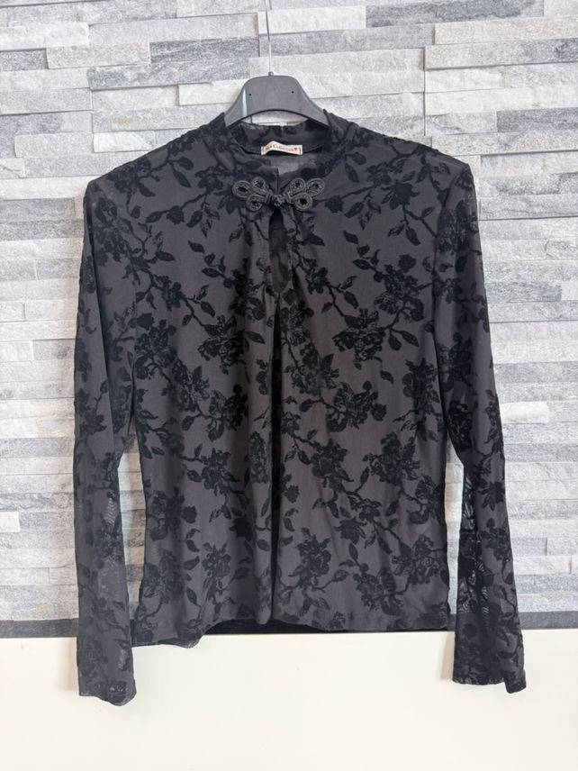 Half-Turtleneck Blouse with Bow