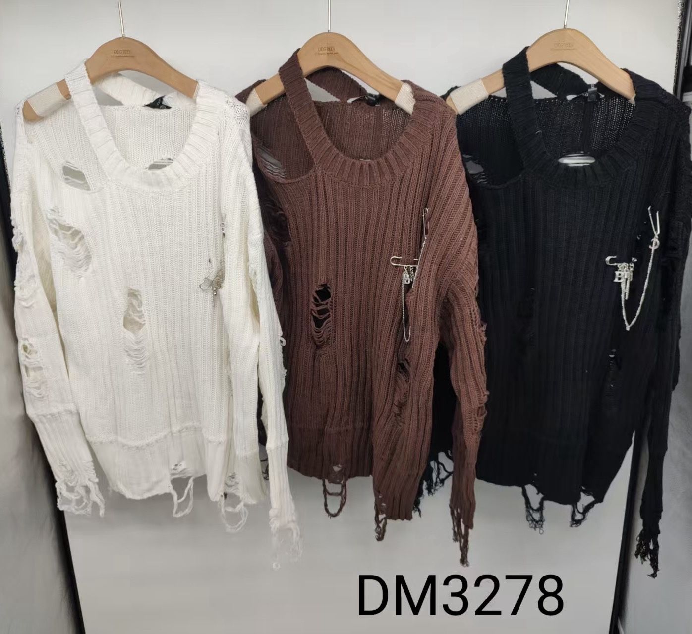 Relaxed Cut Sweater with Cut-Outs