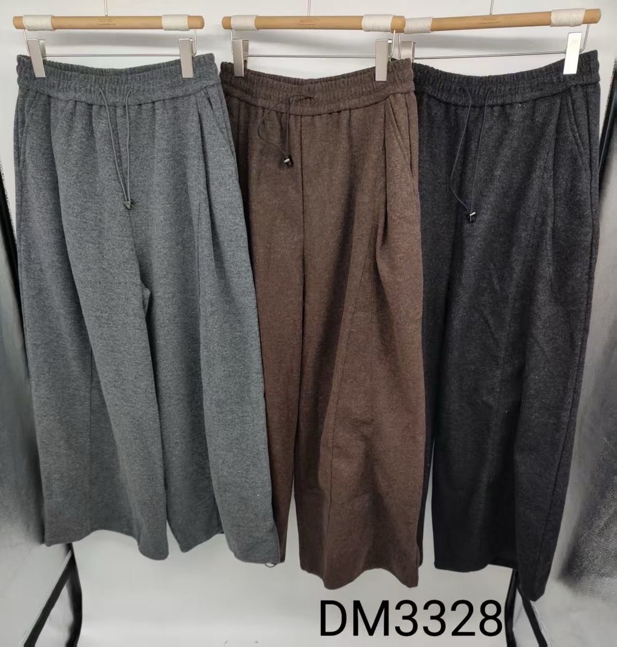 Wide-Leg Drawstring Trousers