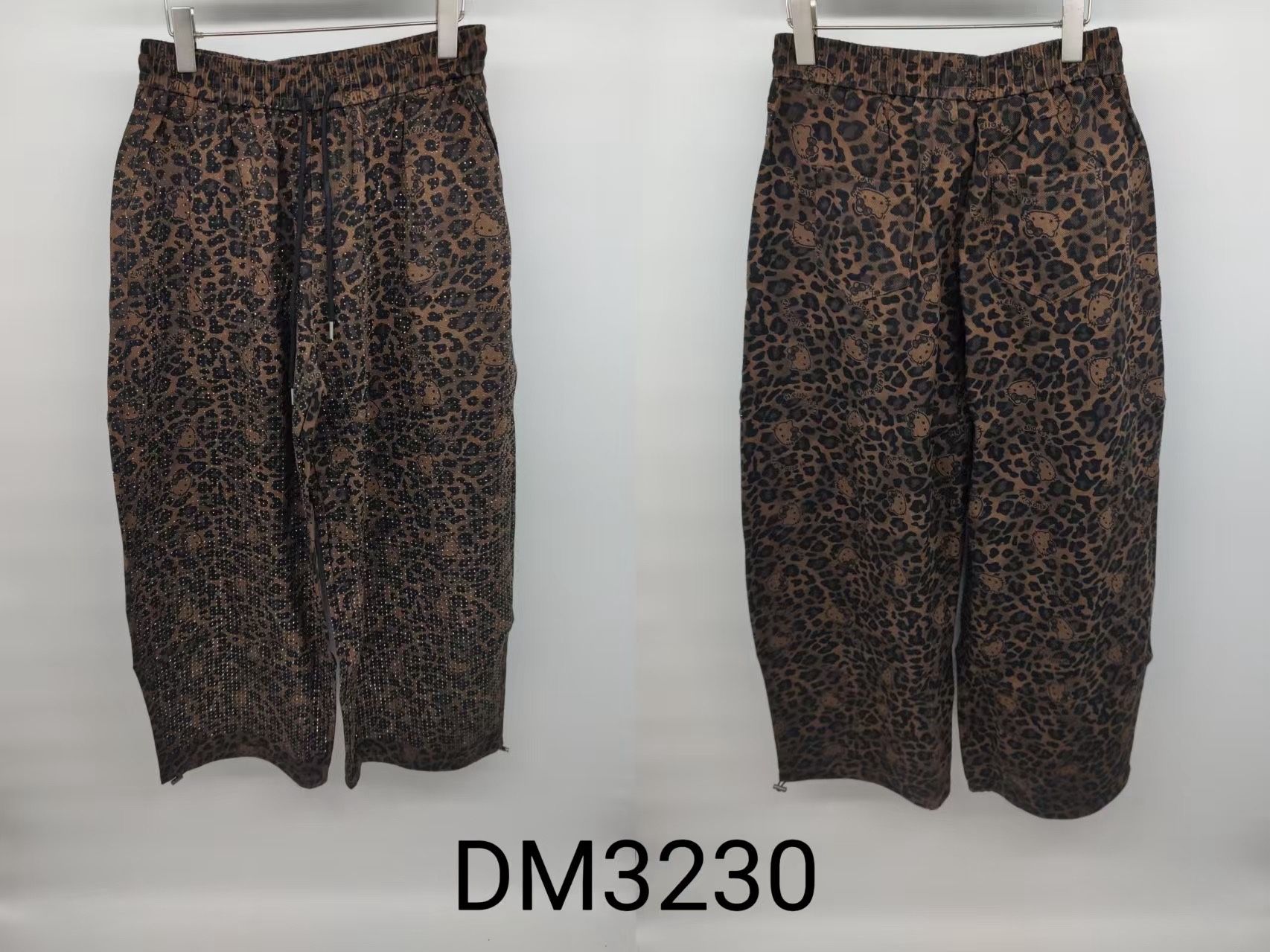Wide‑Leg Animal Print Trousers