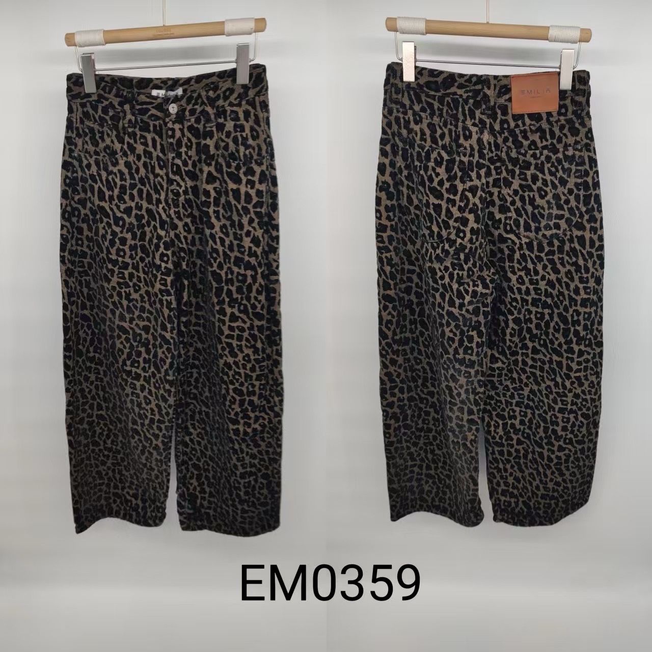 Straight Trousers with Animal Print