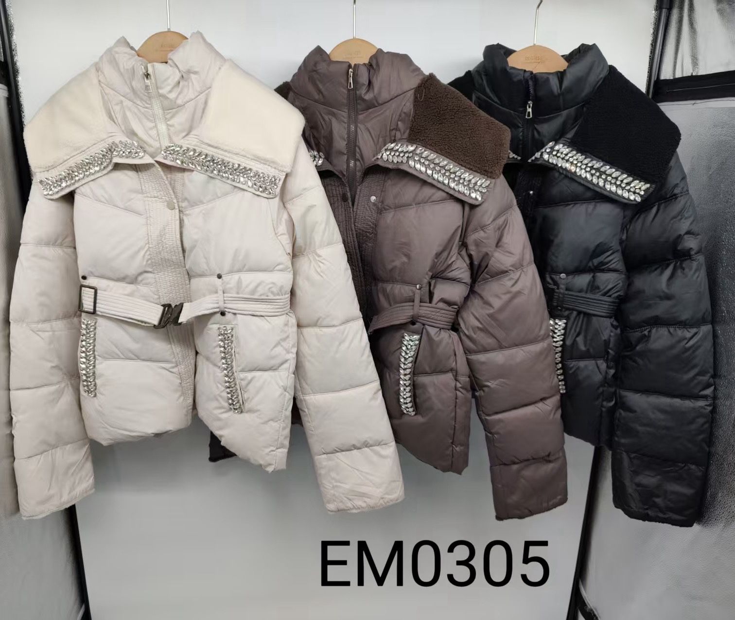 Quilted Jacket with Waist Belt