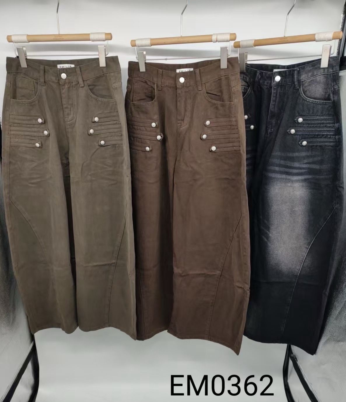 High‑Rise Straight Trousers