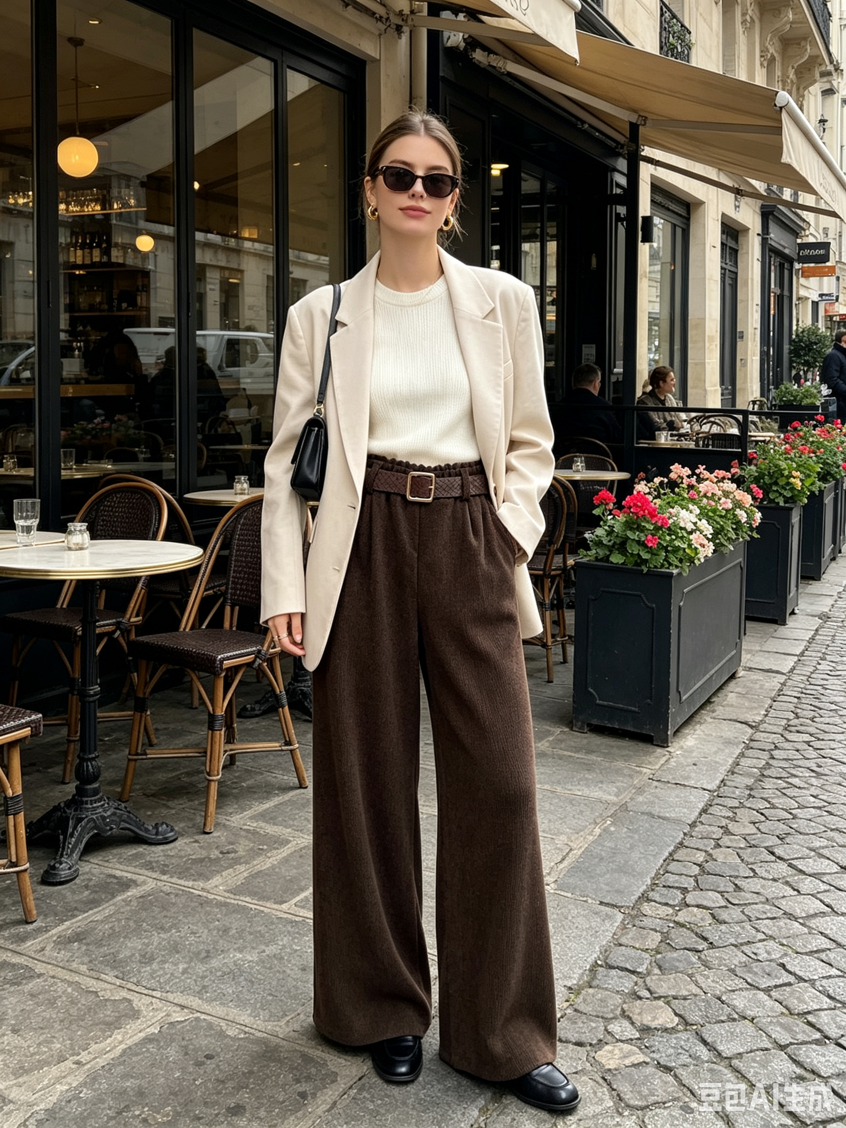 Wide-Leg Trousers with Belt