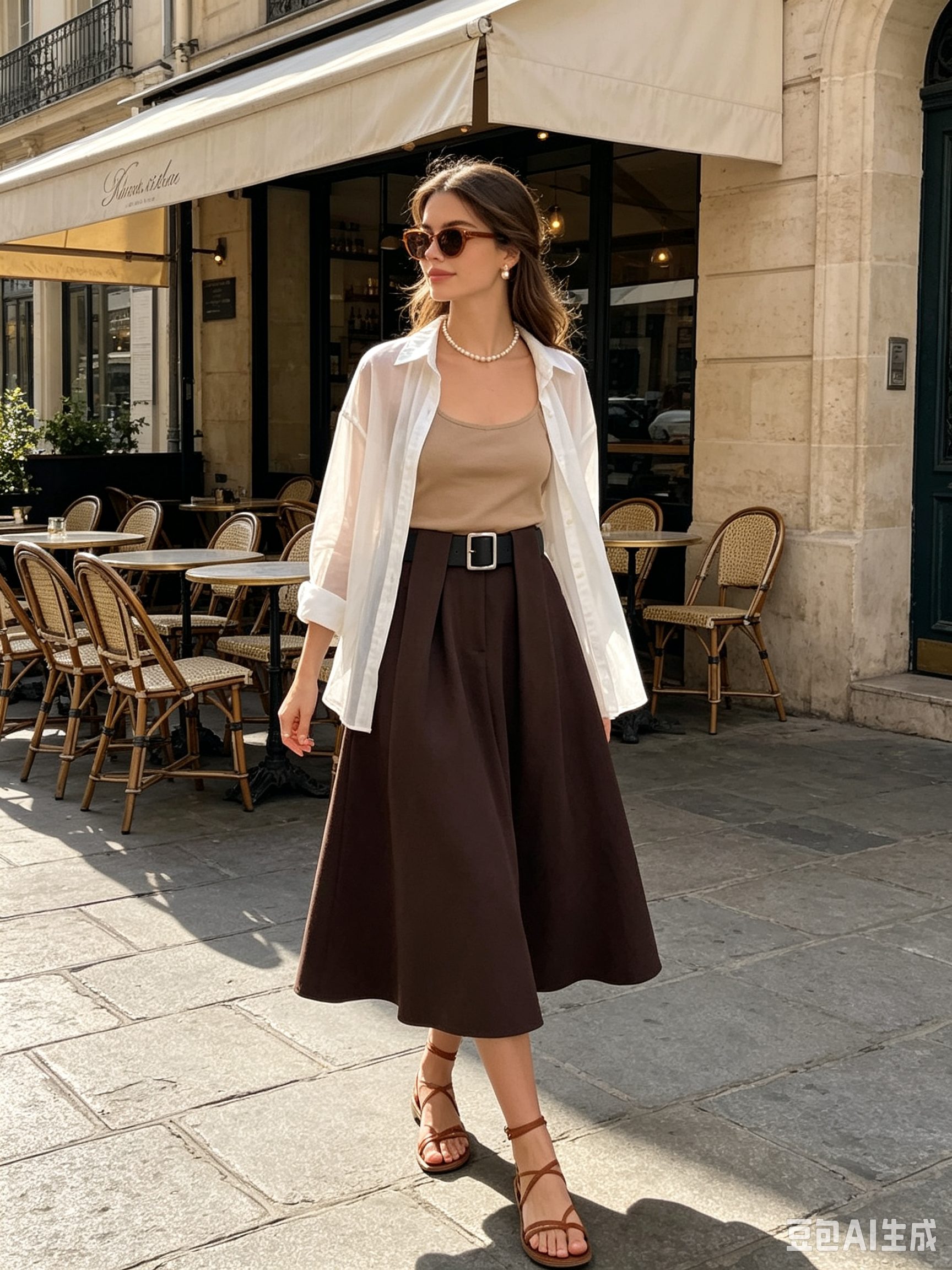 A-line Midi Skirt with Pleats