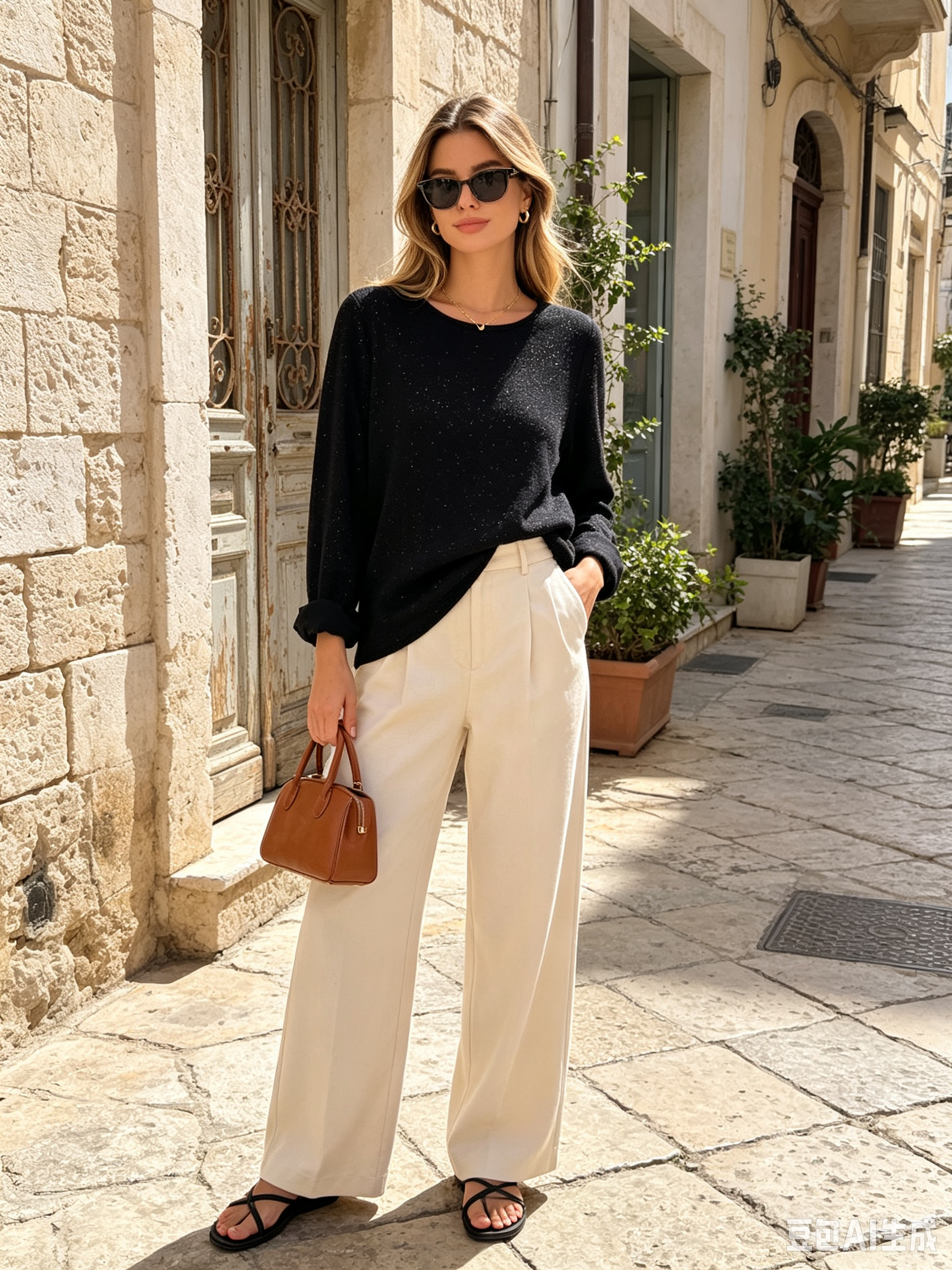 Ribbed Round-Neck Top