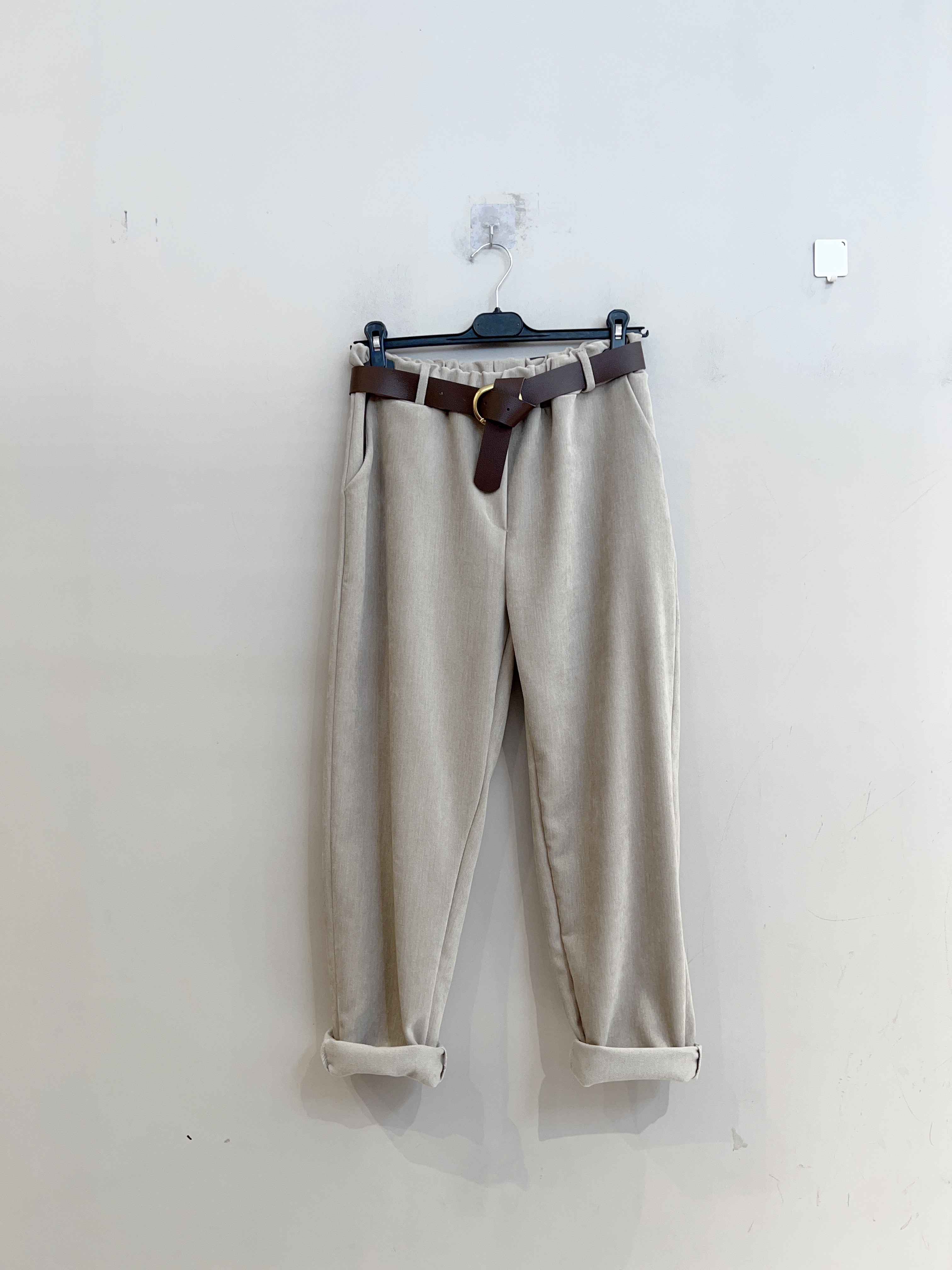 Straight Trousers with Belt
