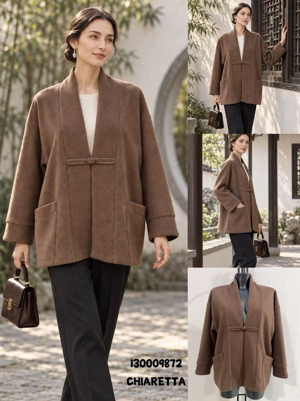 Relaxed Short Coat with Pockets