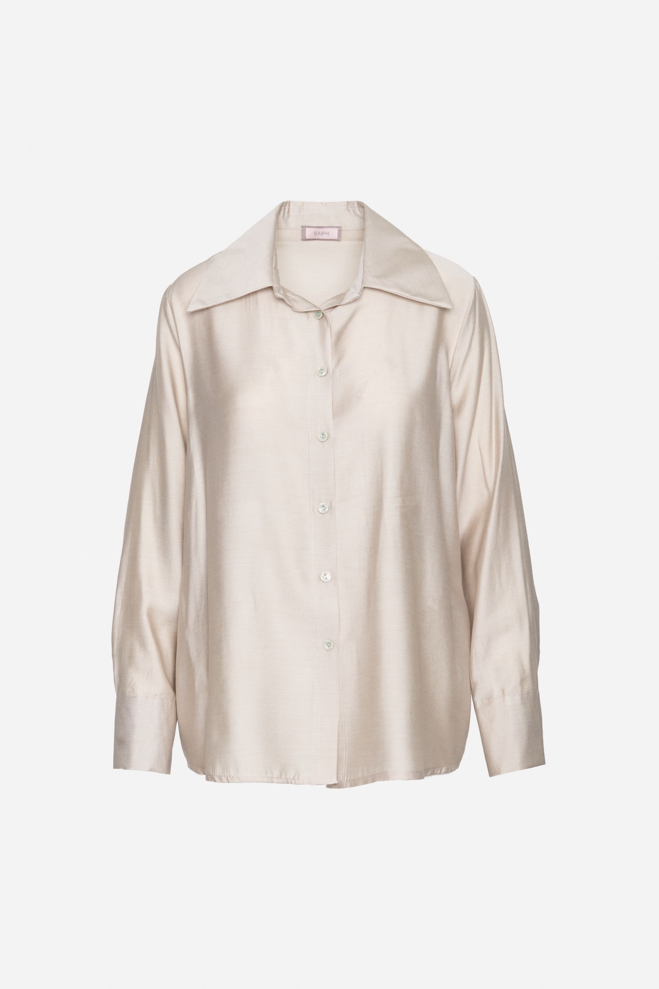 Relaxed Fit Shirt with Wide Collar