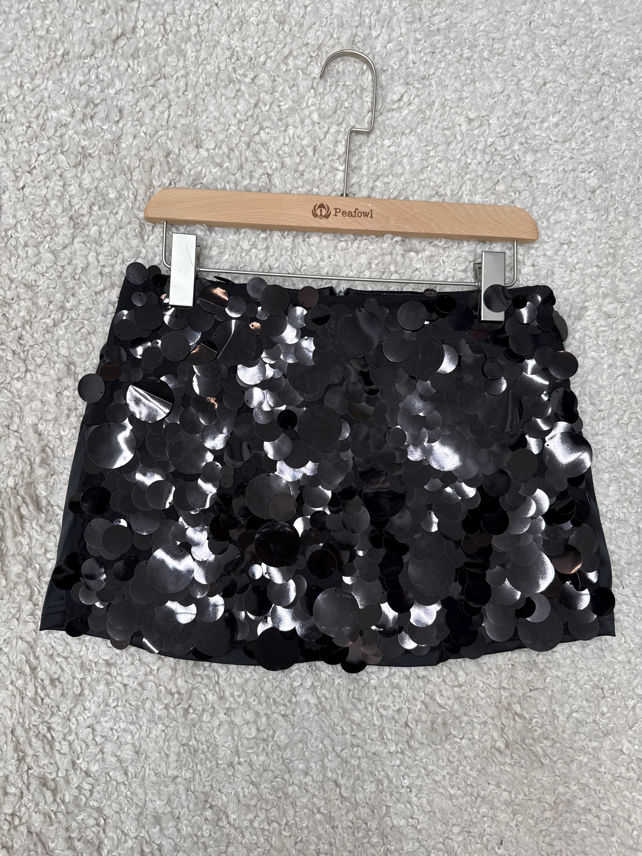 A-Line Sequin Mini Skirt
