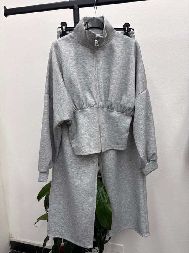 Relaxed Tracksuit Set with Mock Neck