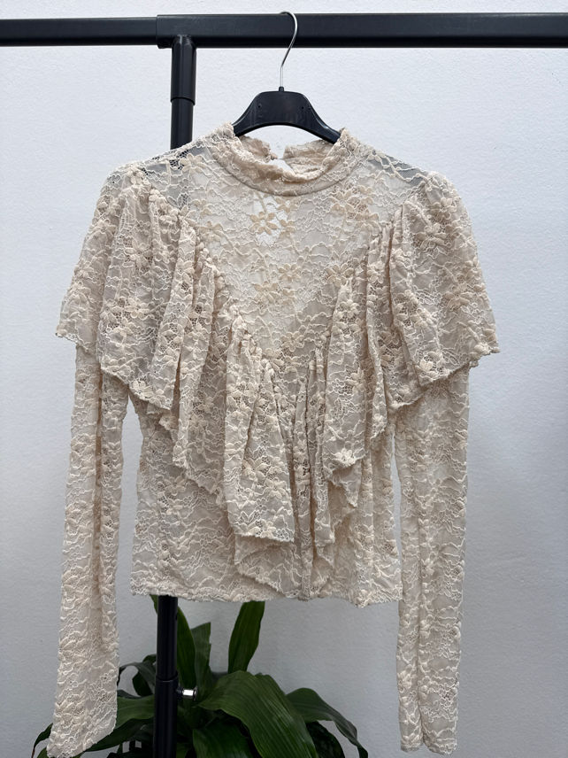 Lace Mock-Neck Blouse