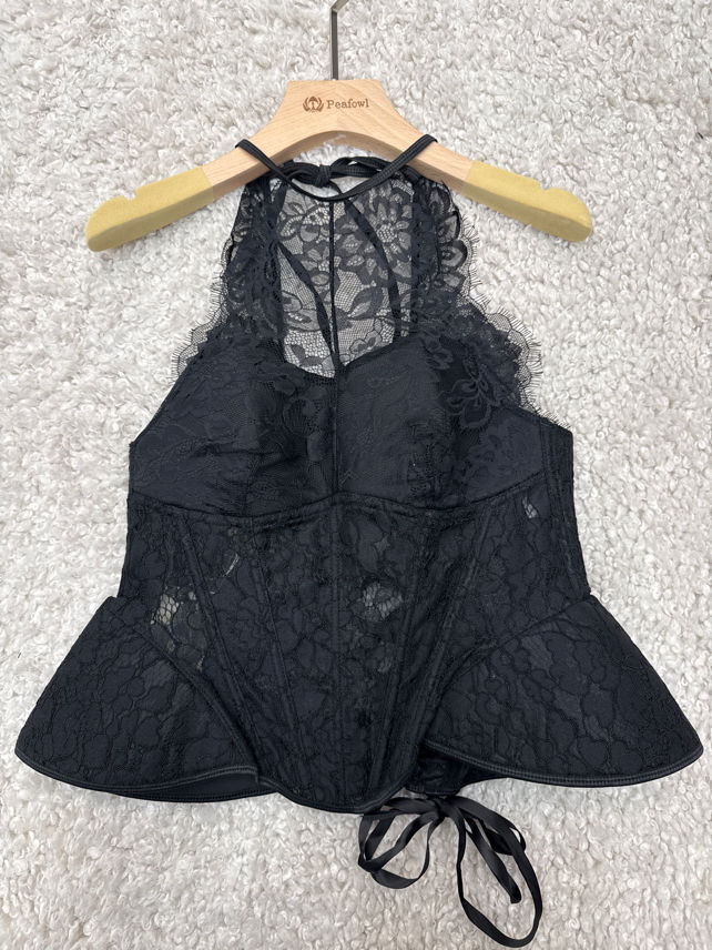 Halter Peplum Corset Top