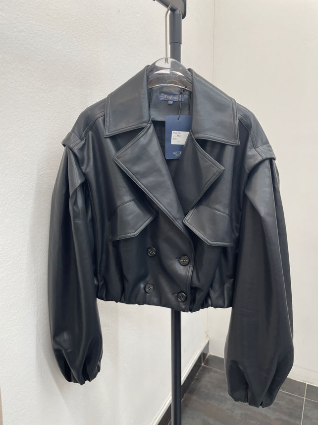 Cropped Oversized Jacket with Lapels