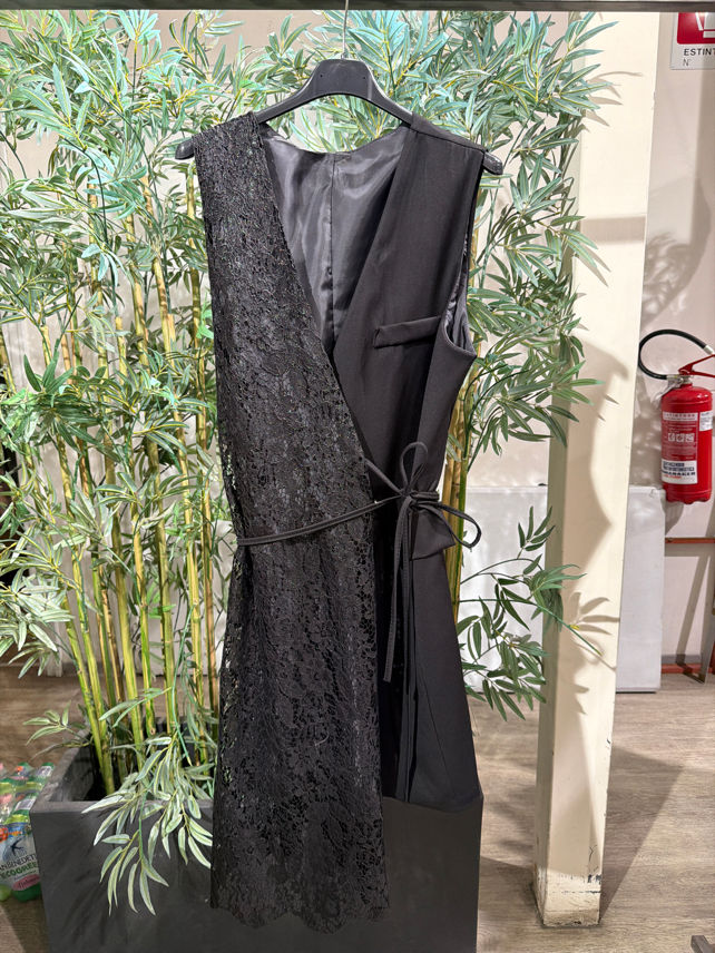 Lace Wrap Midi Dress