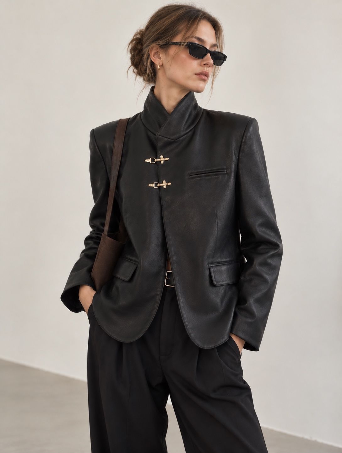 Tailored Jacket with Stand Collar
