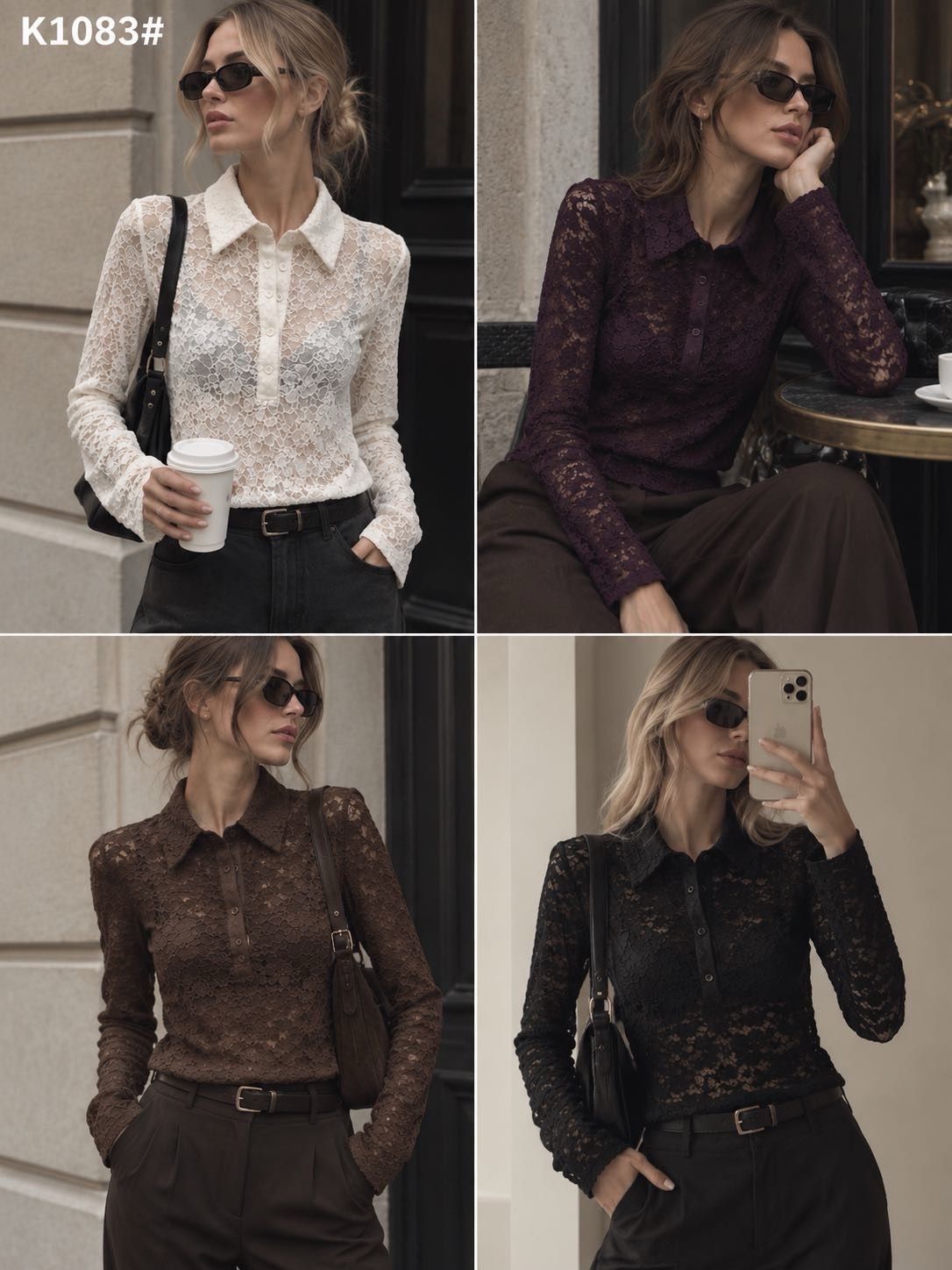 Lace Top with Collar