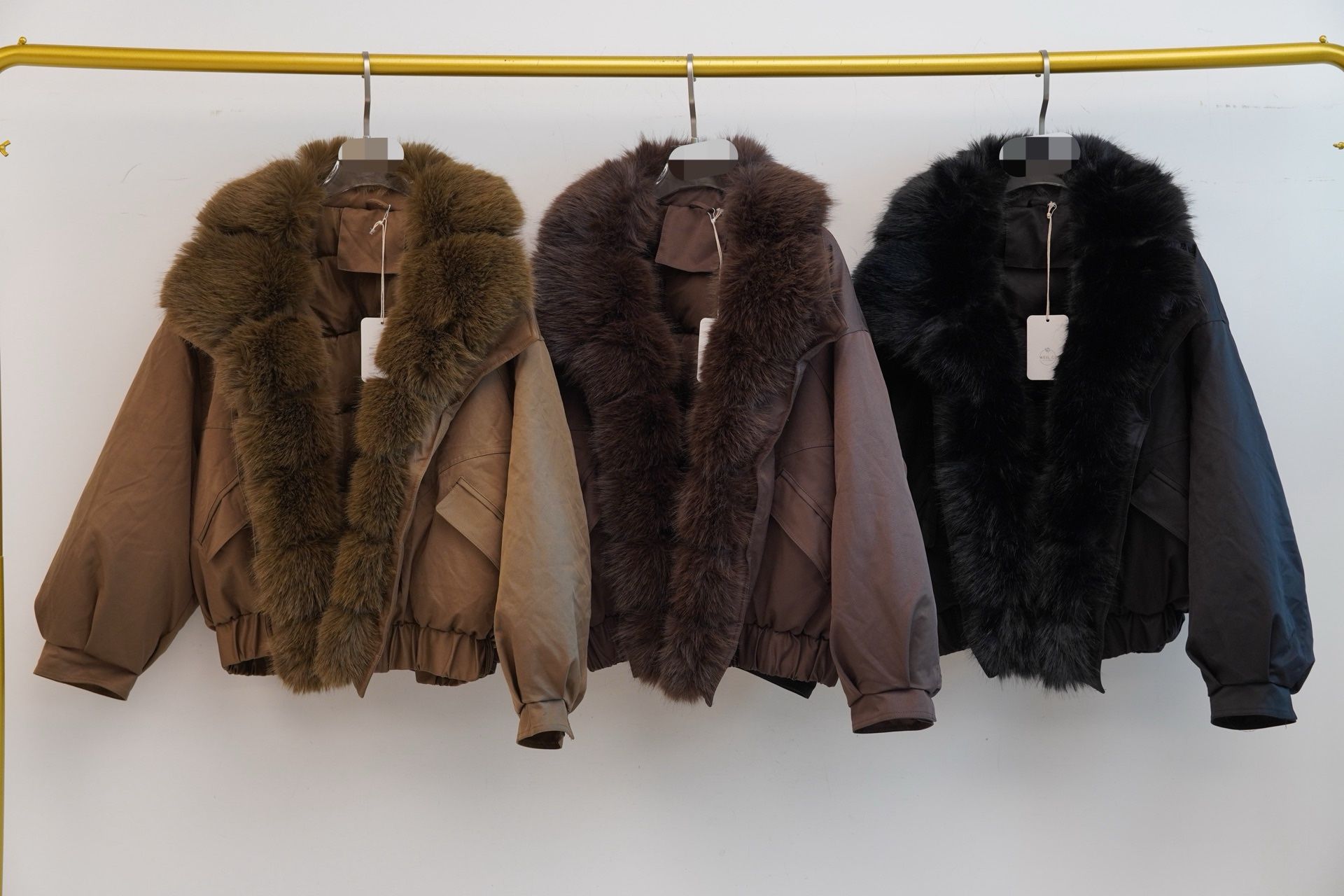 Cropped Jacket with Faux-Fur Collar