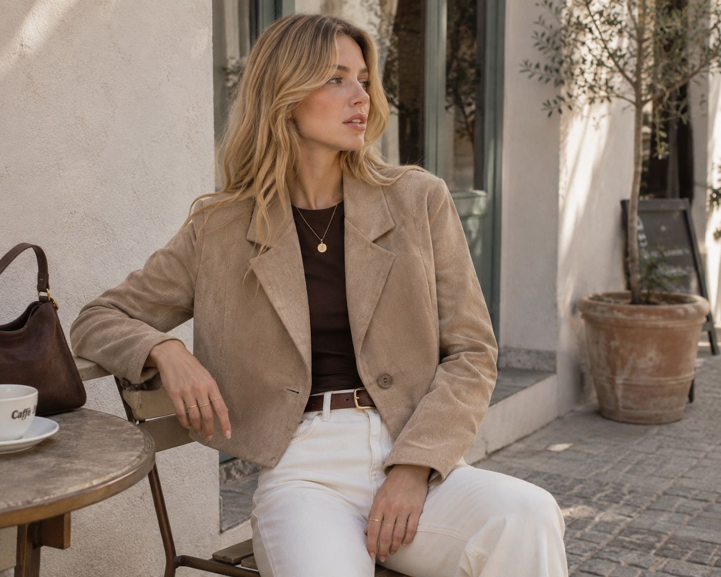 Cropped Blazer with Lapels