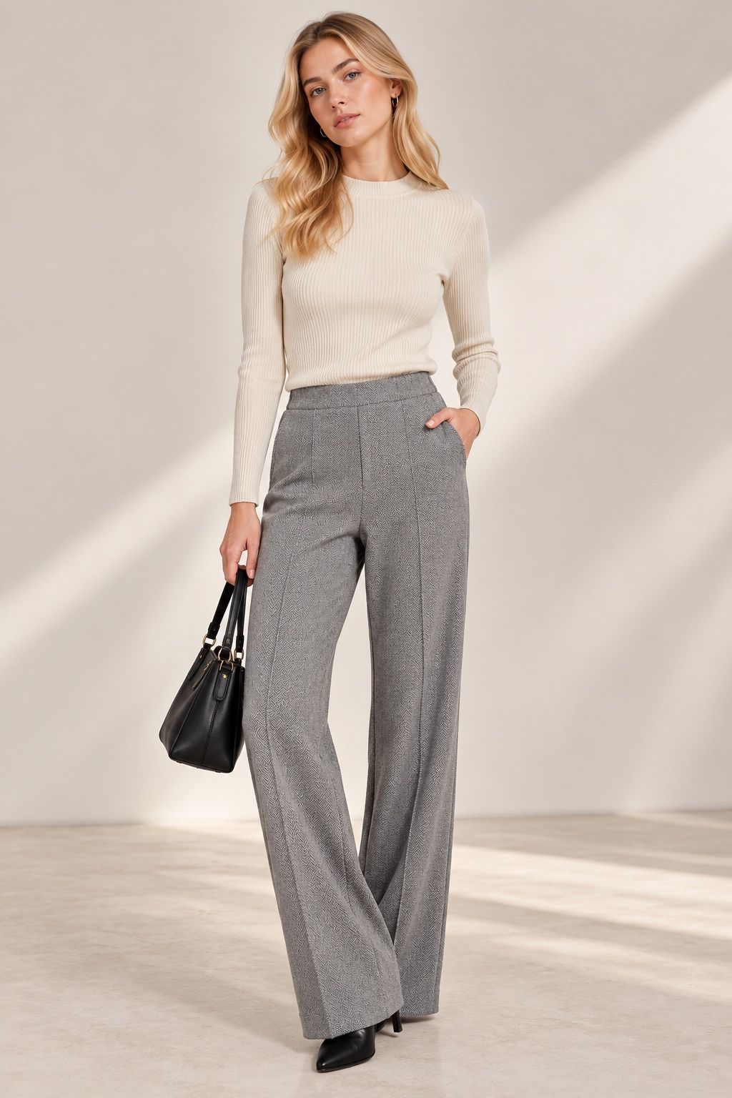 High-Waist Wide Leg Trousers