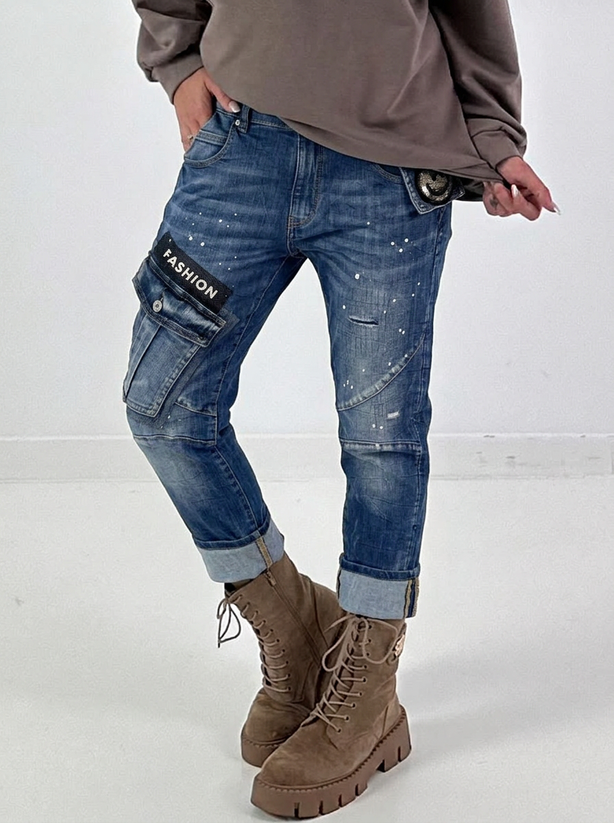 Sequin Cargo Jeans